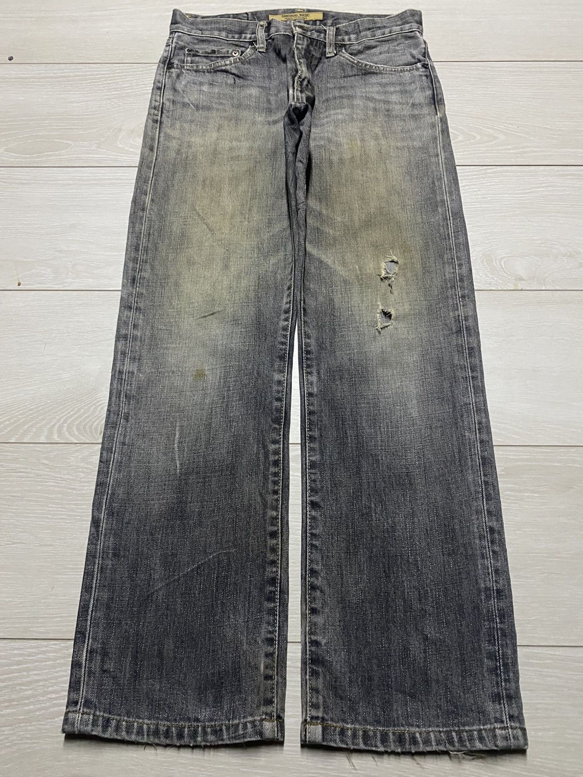Undercover × Uniqlo Vintage Japanese Brand Uniqlo S002 Mud Wash Distressed Jeans Size US 29 - 1 Thumbnail