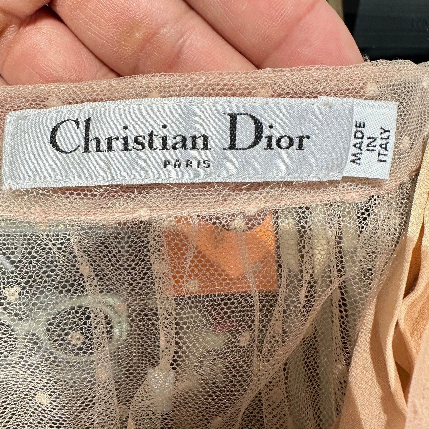 Christian Dior Monsieur Dior All-Over Polka Dot Tulle Dress 34 Polyester Size 25" / US 0 / IT 36 - 3 Thumbnail