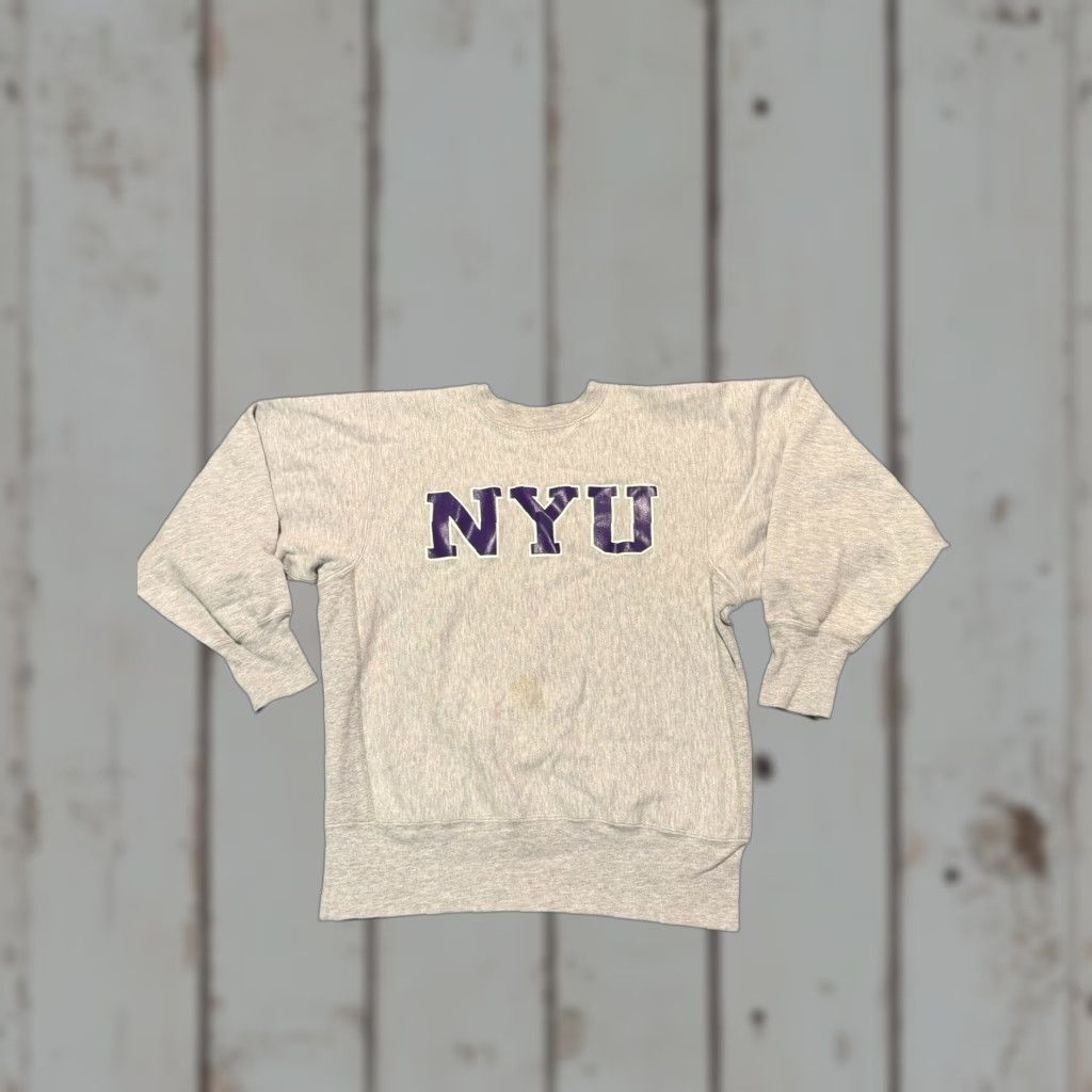 Champion VINTAGE Champion Reverse Weave Sweatshirt NYU Gray Heather L Mens Size US L / EU 52-54 / 3 - 1 Thumbnail