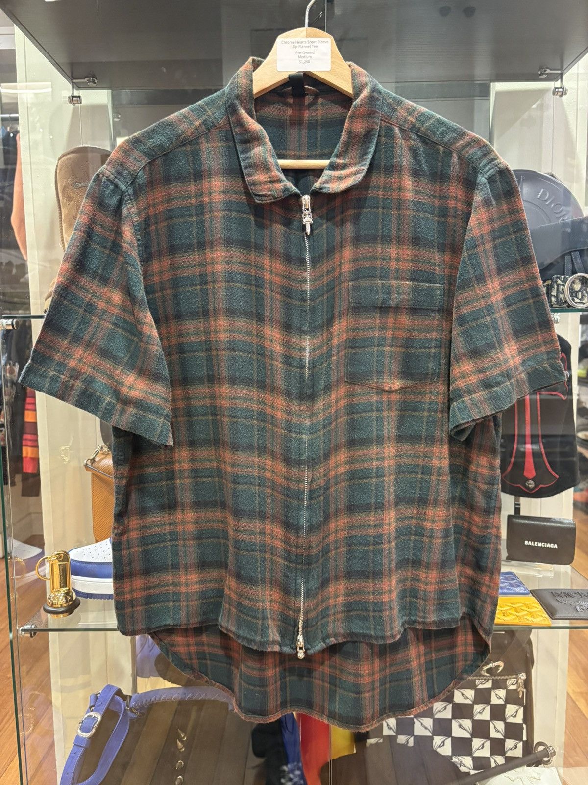 Chrome Hearts Chrome Hearts Short Sleeve Zip Up Flannel Shirt Size US M / EU 48-50 / 2 - 1 Thumbnail
