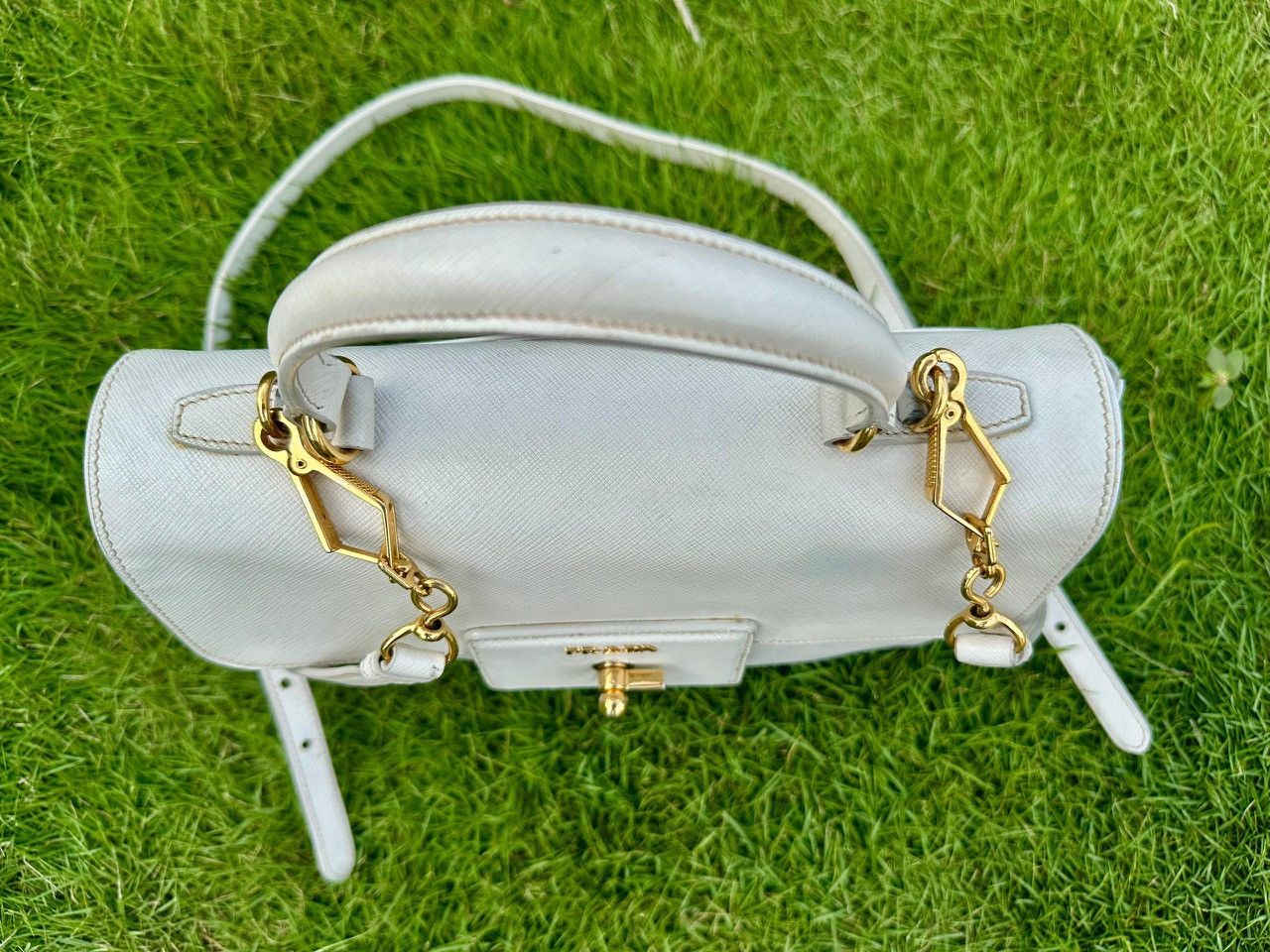 Prada Authentic Prada Saffiano Leather Crossbody Satchel Size ONE SIZE - 8 Thumbnail