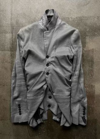John Galliano John Galliano SS11 Runway Wrinkled Faux Two-Piece Blazer Size 44L - 5 Thumbnail