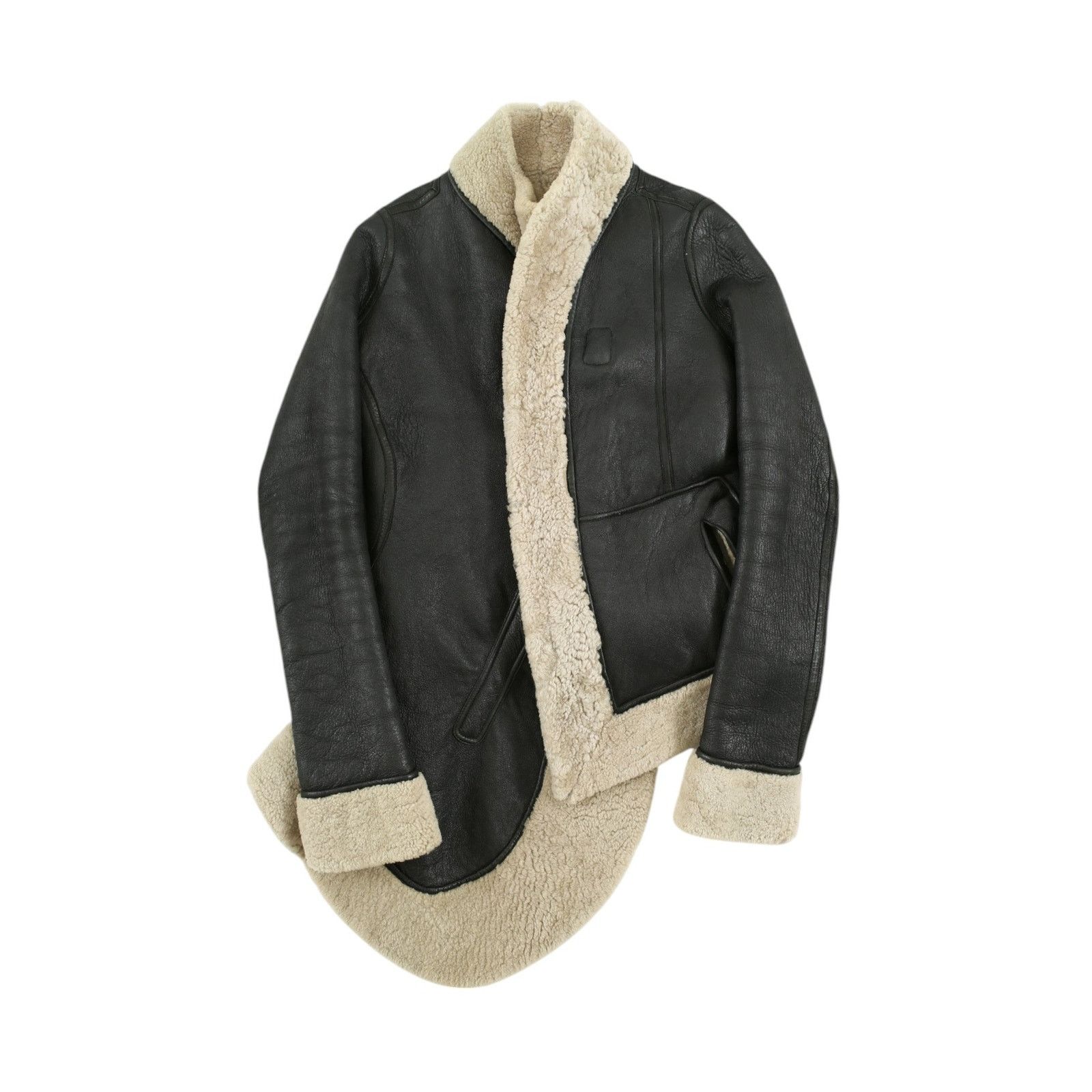 Rick Owens F/W 2011 Reversible Leather Shearling Biker Jacket Size XS / US 0-2 / IT 36-38 - 1 Thumbnail