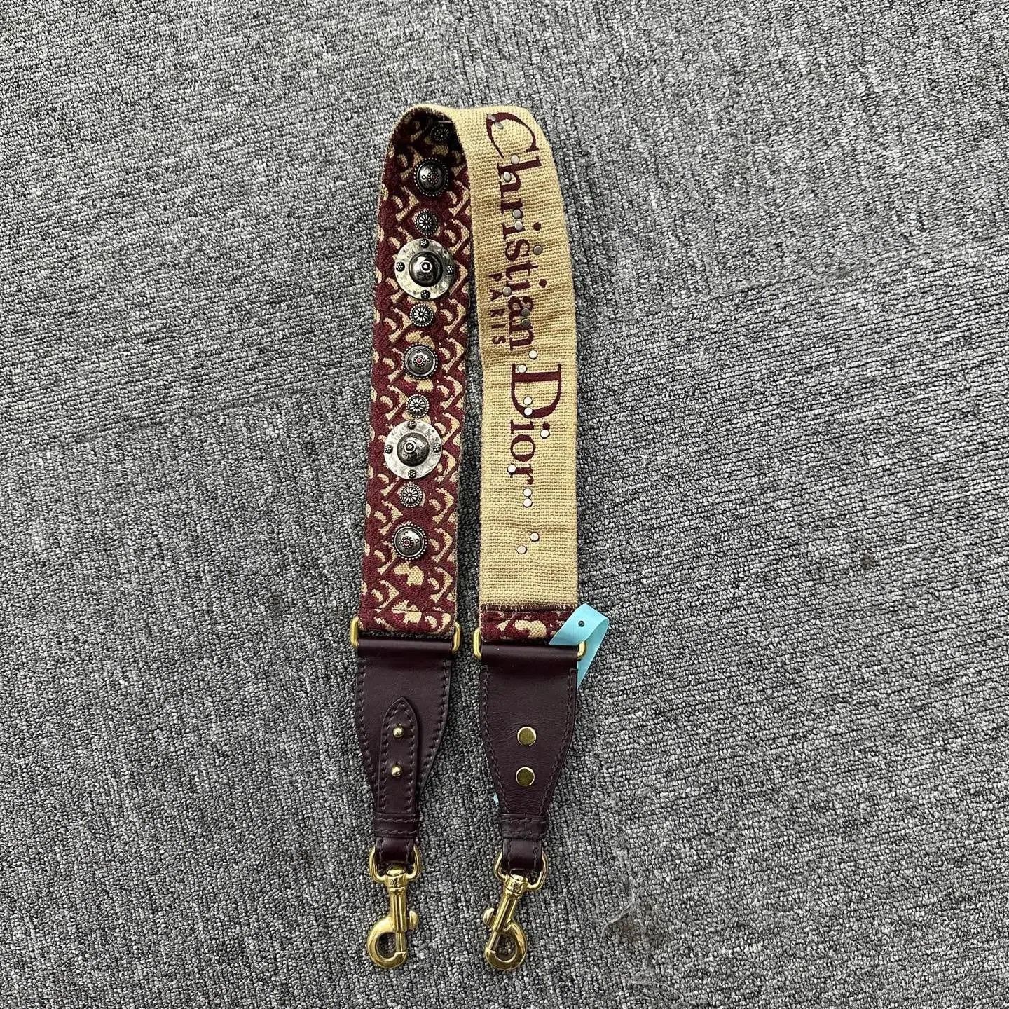 Dior Dior Khaki Heavy Rivet Wide Shoulder Strap. Size ONE SIZE - 1 Thumbnail