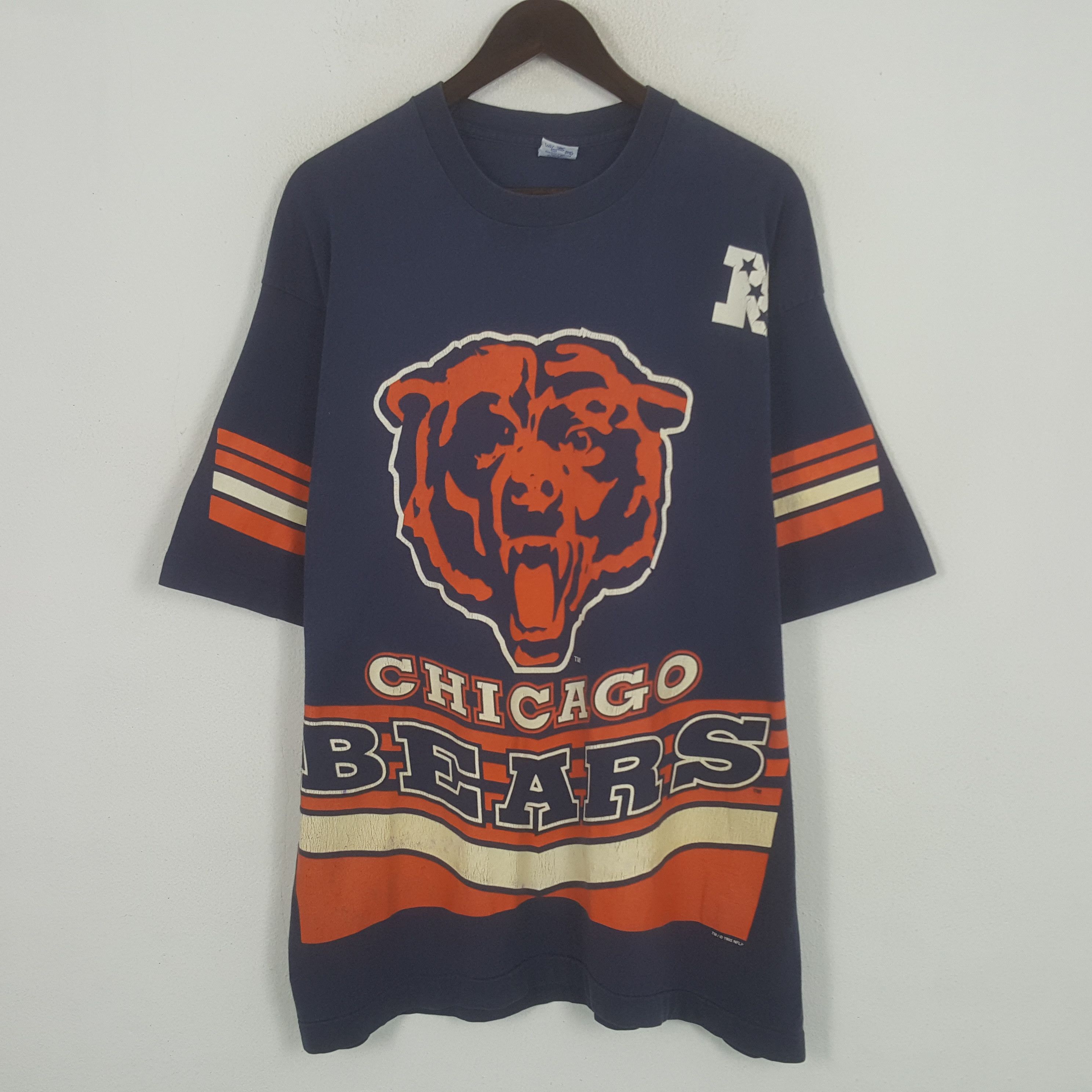 image of Vintage Chicago Bears Tshirt in Navy Blue, Men's (Size 2XL)