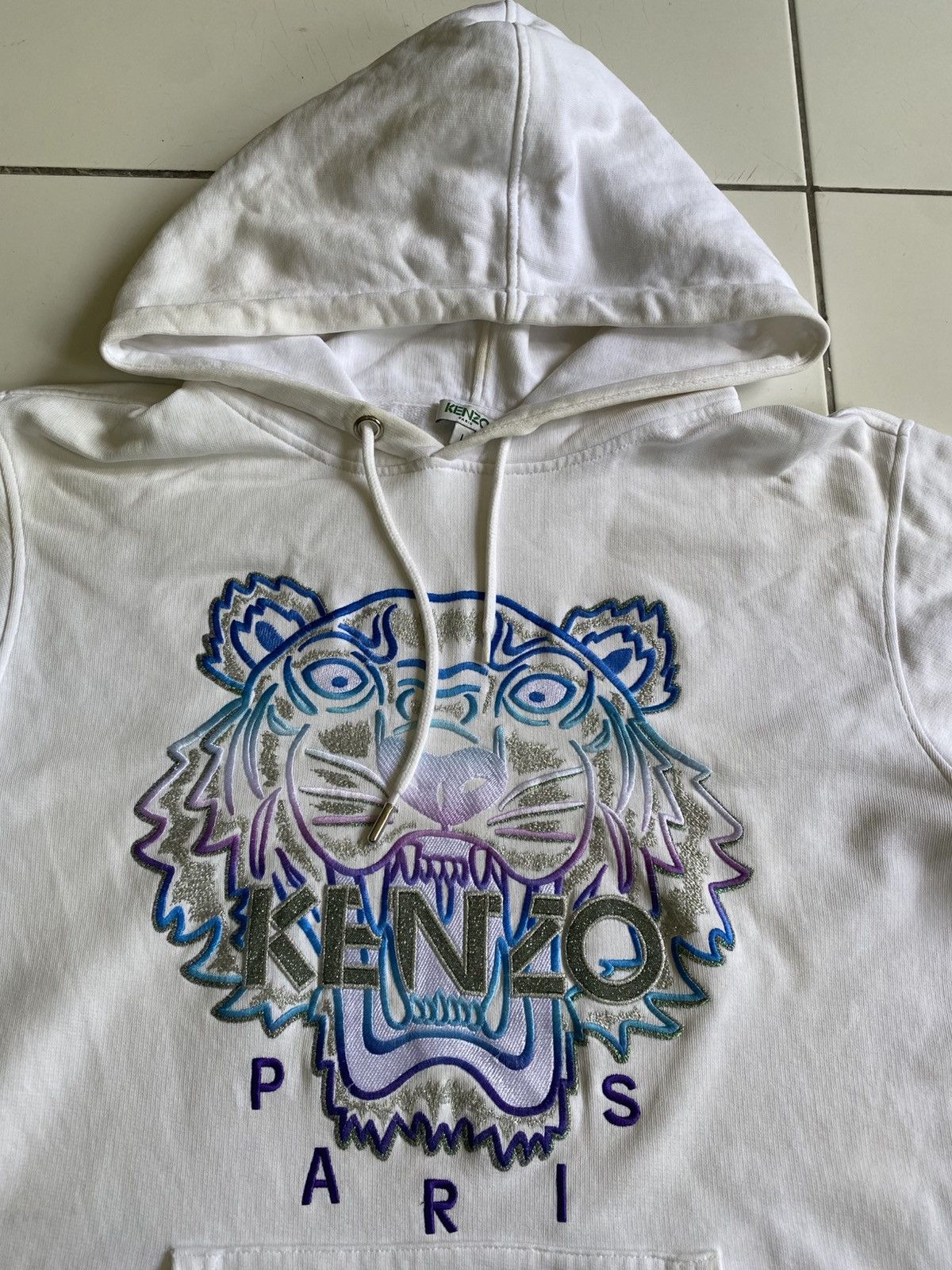 Composition by Kenzo × Kenzo Kenzo White Limited Edition Tiger Hoodie Size US L / EU 52-54 / 3 - 3 Thumbnail