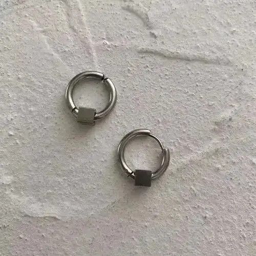 Other silver vintage cube ring earrings Size ONE SIZE - 6 Thumbnail
