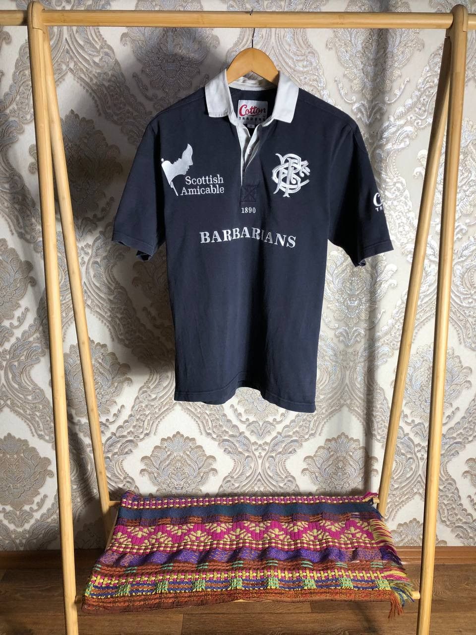 Cotton Traders × Vintage VERY RARE COTTON TRADERS BARBARIANS RETRO RUGBY JERSEY 90s Size US S / EU 44-46 / 1 - 1 Thumbnail
