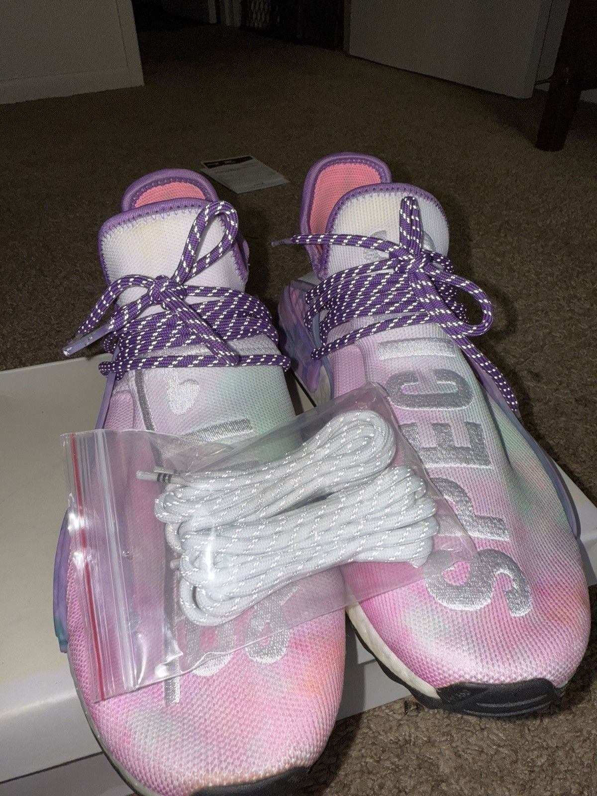 Adidas × Pharrell Adidas x Pharrell Williams Human Race NMD Holi “Pink Glow” Size US 10 / EU 43 - 10 Thumbnail