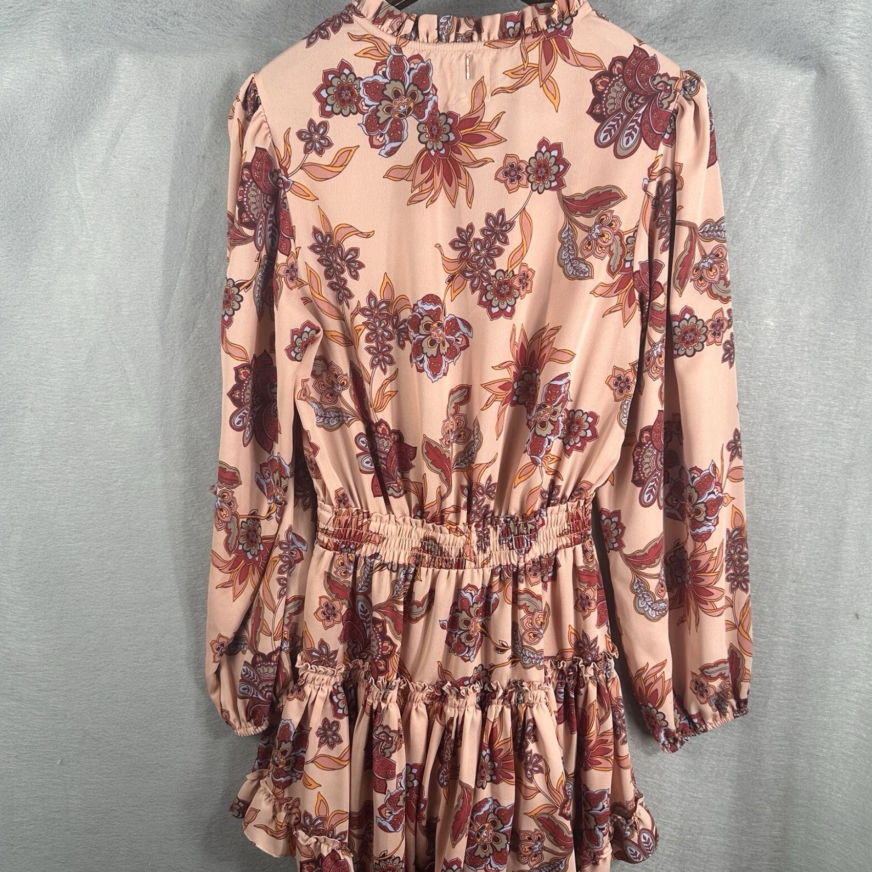 MISA Los Angeles MISA Los Angeles Mini Dress Women XS Floral Ruffle Bohemian V-Neck Short Sleeve Pullover 100% Polyester Red Dress Size XS / US 0-2 / IT 36-38 - 3 Thumbnail