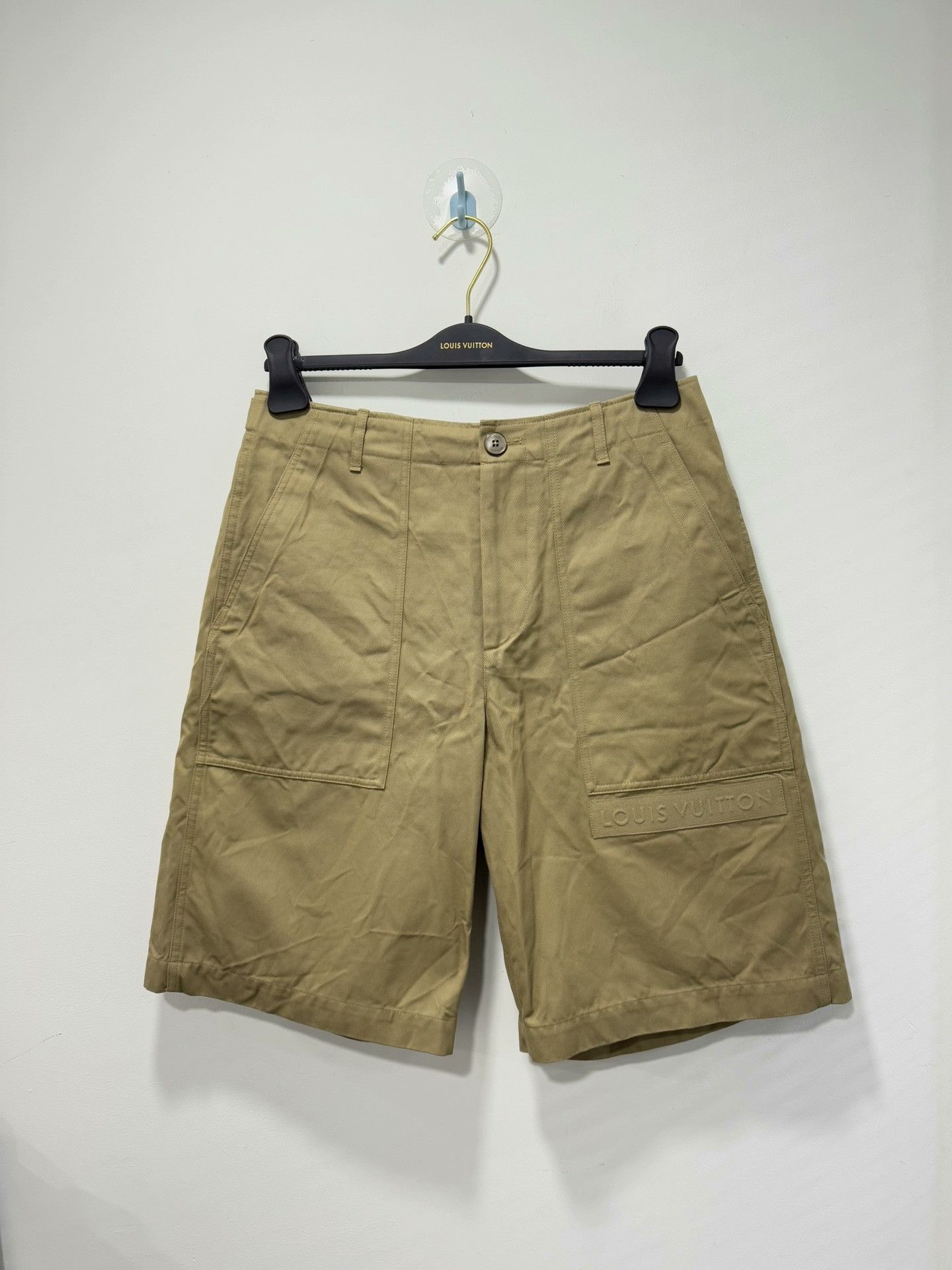Louis Vuitton Louis Vuitton Khaki Rhinestone Denim Cargo Shorts Size US 32 / EU 48 - 1 Thumbnail