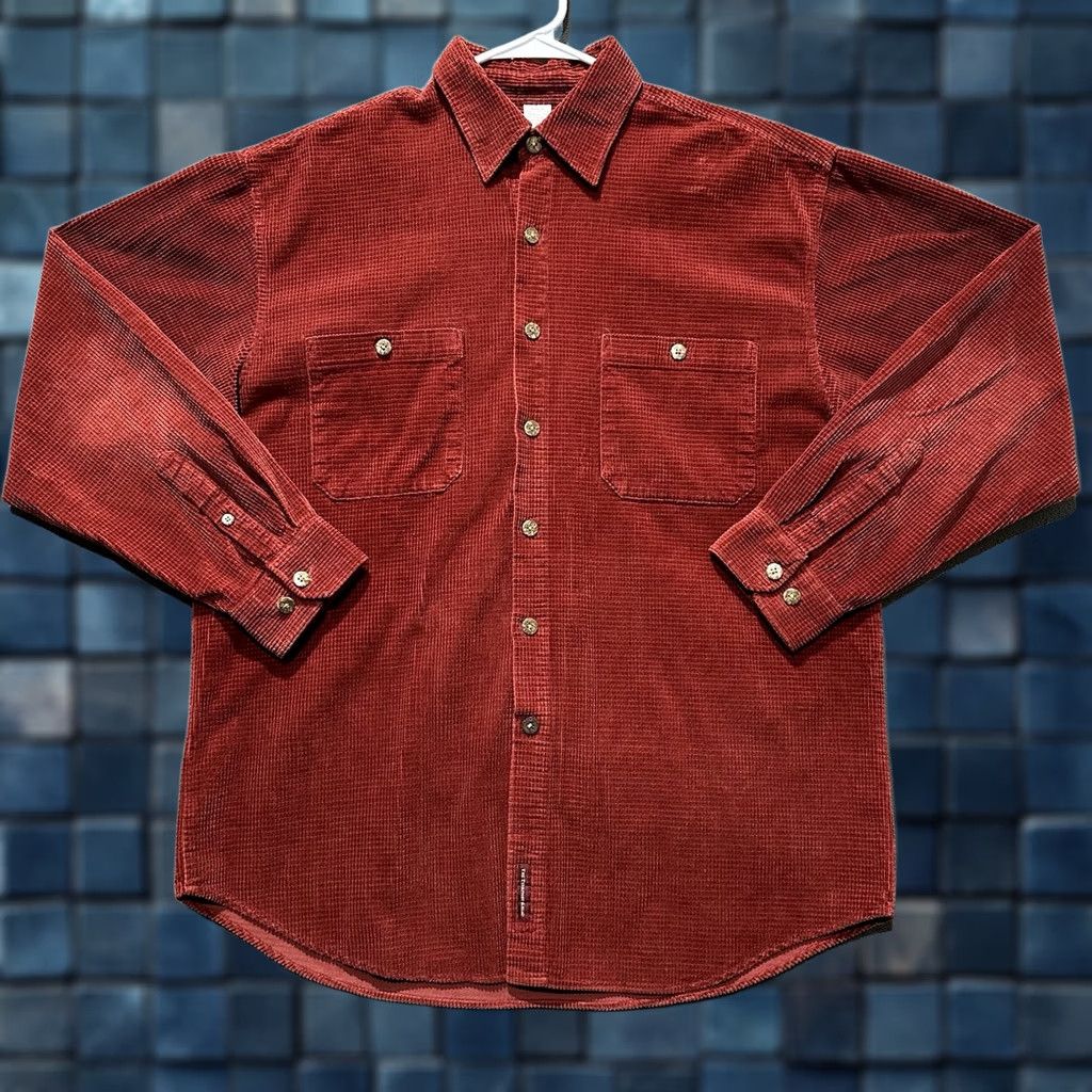 The Territory Ahead The Territory Ahead Shirt Mens L Orange/Red Waffle Textured Button-Up Heavy GUC Size US L / EU 52-54 / 3 - 1 Thumbnail