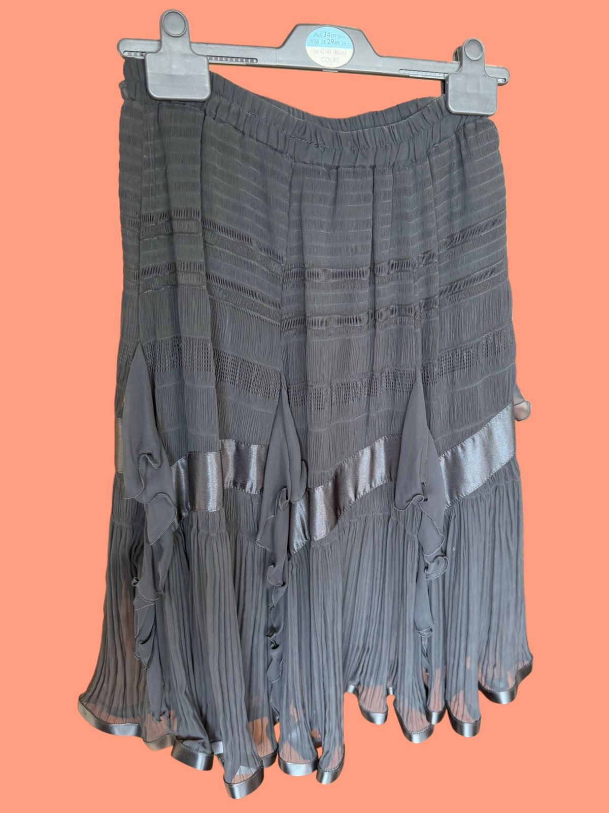 Vintage Vintage Black Skirt GEORGES BARHEL Paris 1980s Appr. Size 40 Size 28" / US 6 / IT 42 - 3 Thumbnail