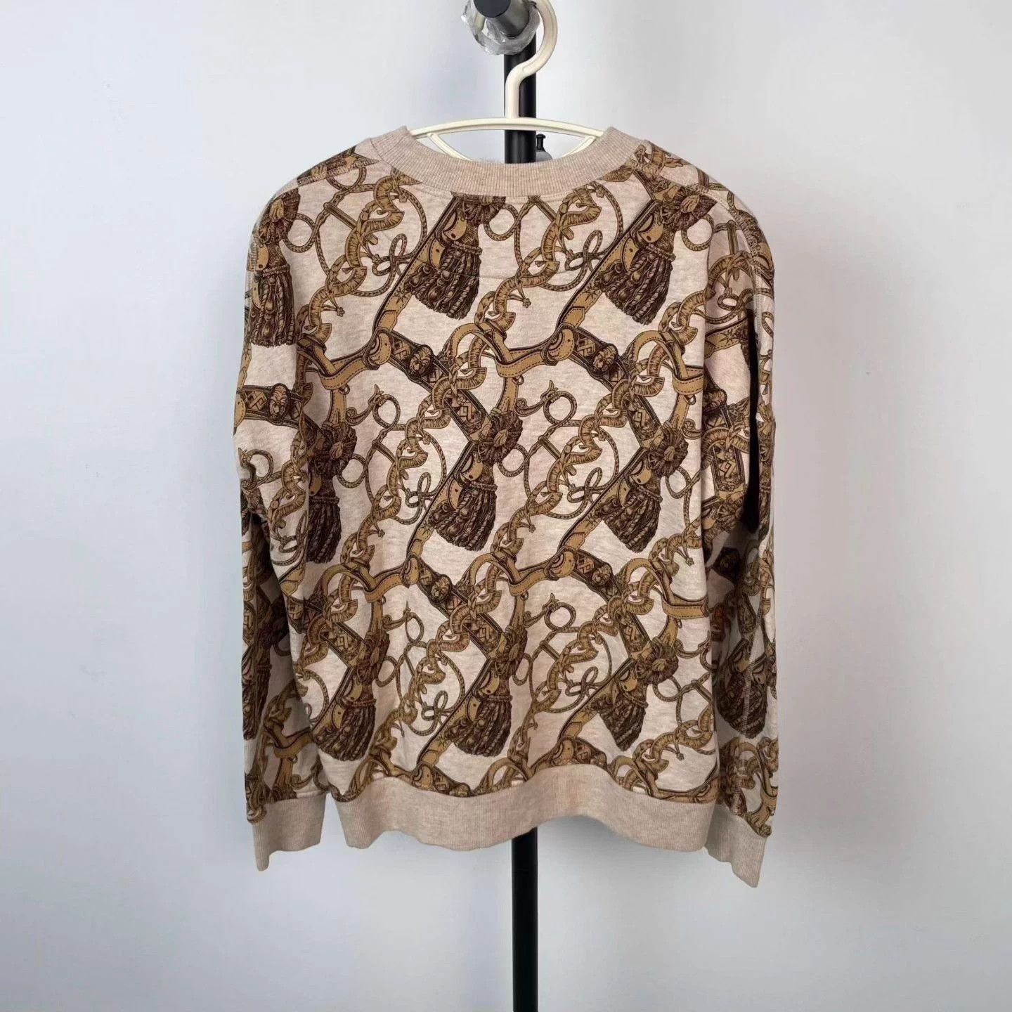 Hermes Hermes brown colorblock chain print crew sweat 36 Size XS / US 0-2 / IT 36-38 - 2 Thumbnail