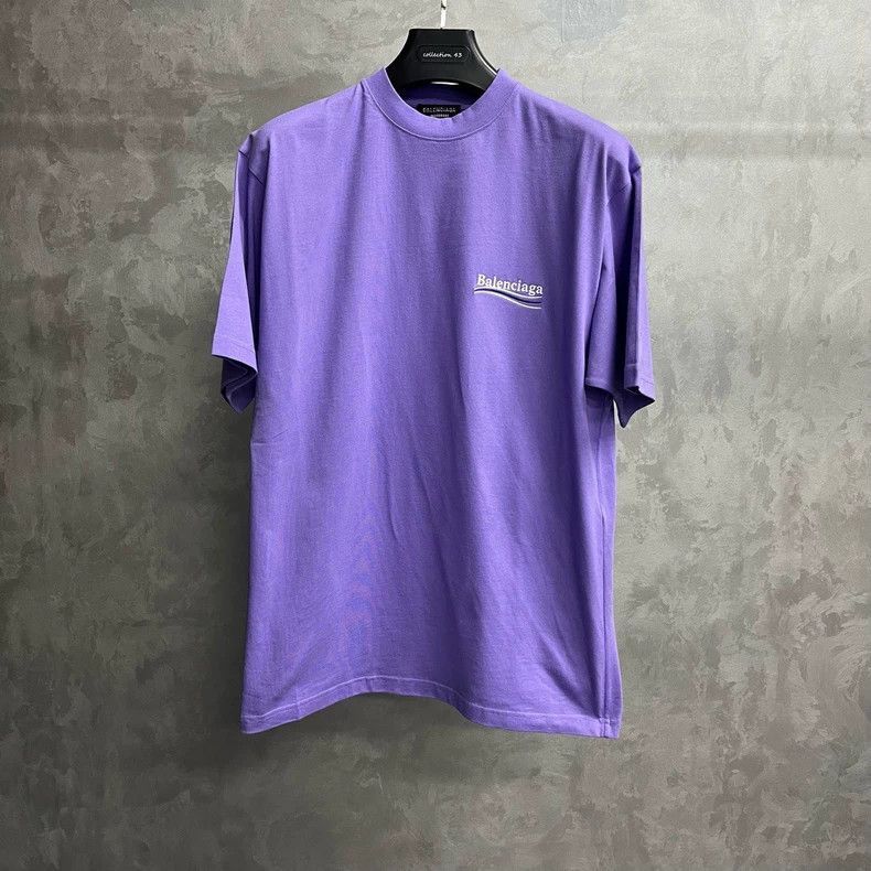 Balenciaga Black Label Purple Letter Logo Printed Solid Col