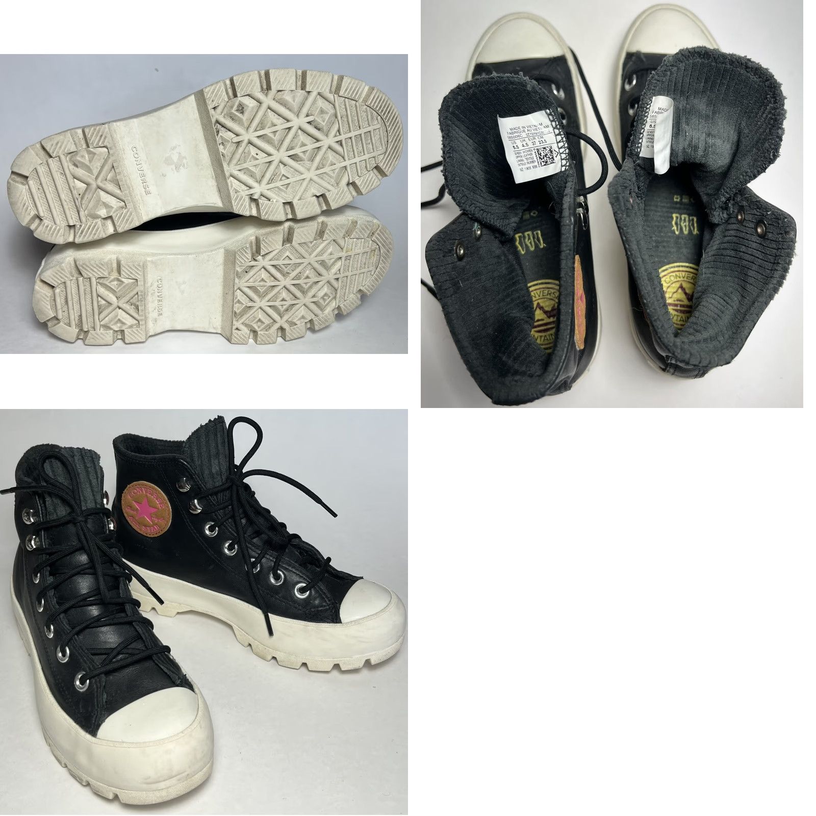 Converse VINTAGE CONVERSE Chuck Taylor Sneaker Women 6.5 Pink Black Gore-Tex Lugged Winter Hi-Sneakers Womens 6.5 Sneaker Size US 7 / IT 37 - 8 Thumbnail