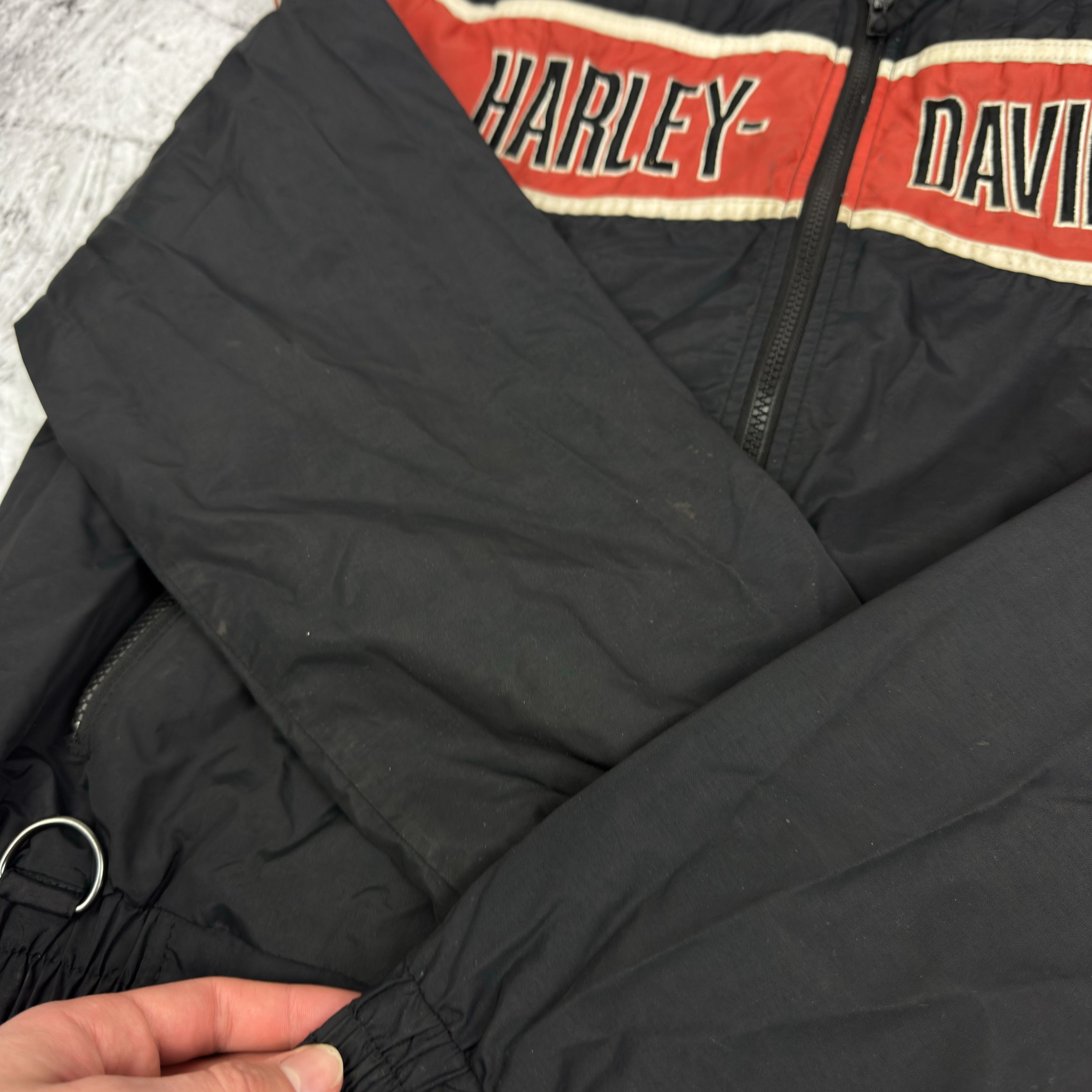 Harley Davidson Harley-Davidson Men's Black Full Zip Biker Racing Jacket Size US L / EU 52-54 / 3 - 7 Thumbnail