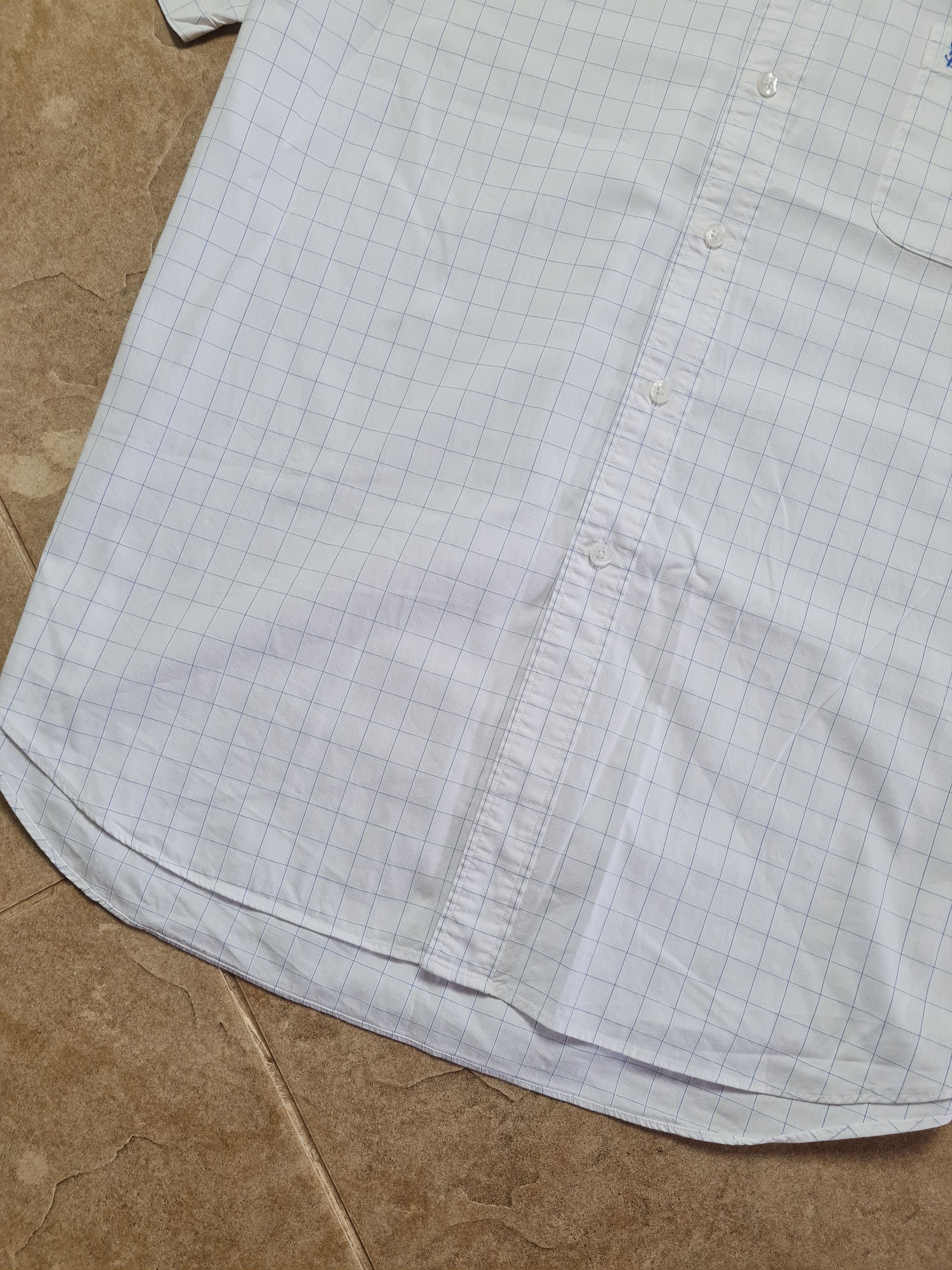 Yves Saint Laurent Yves Saint Laurent YSL Short Sleeve Plaid Check Shirt White Size US L / EU 52-54 / 3 - 6 Thumbnail