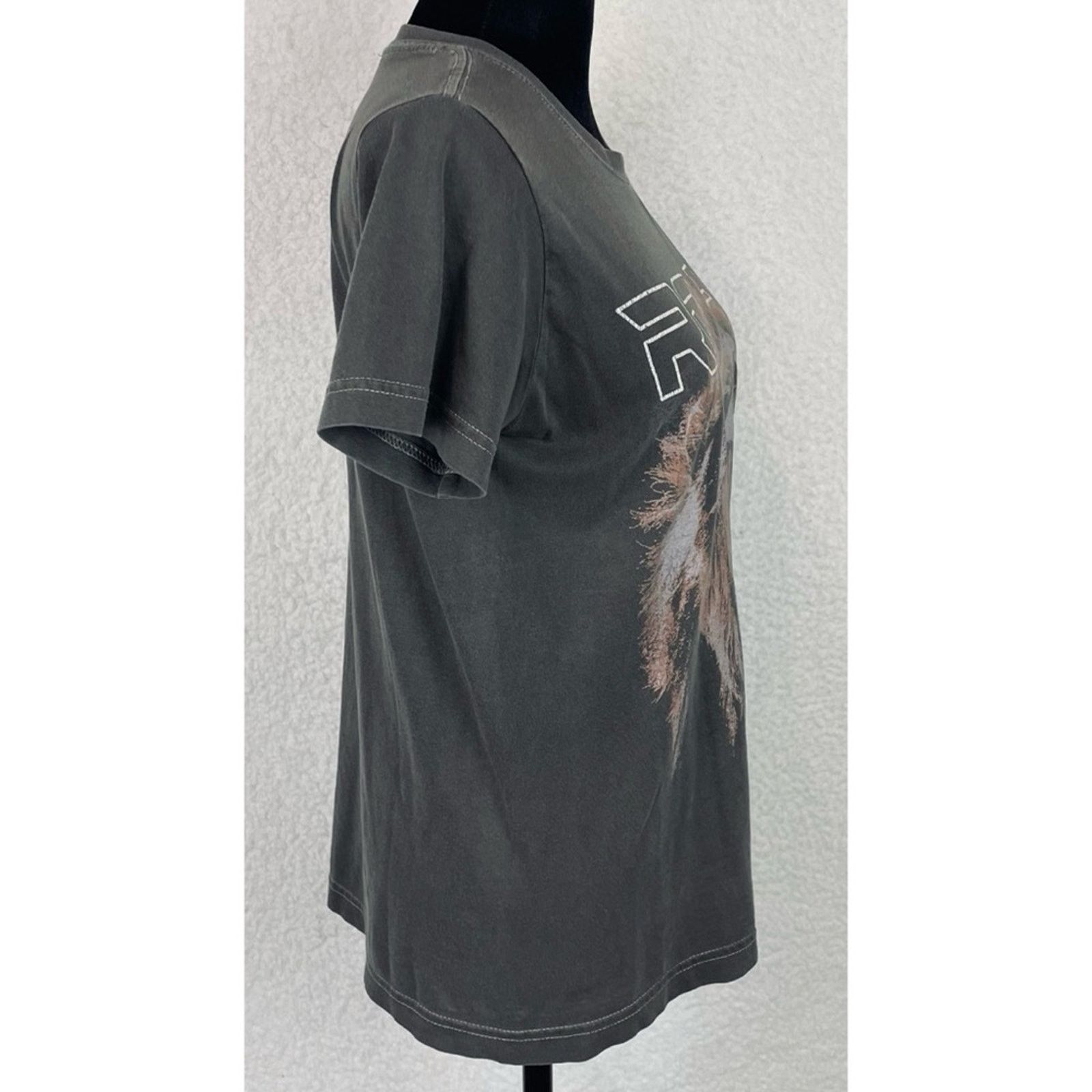 Topshop TOPSHOP • Grey Lion “Roar” Short Sleeve Graphic Tee Size S / US 4 / IT 40 - 8 Thumbnail