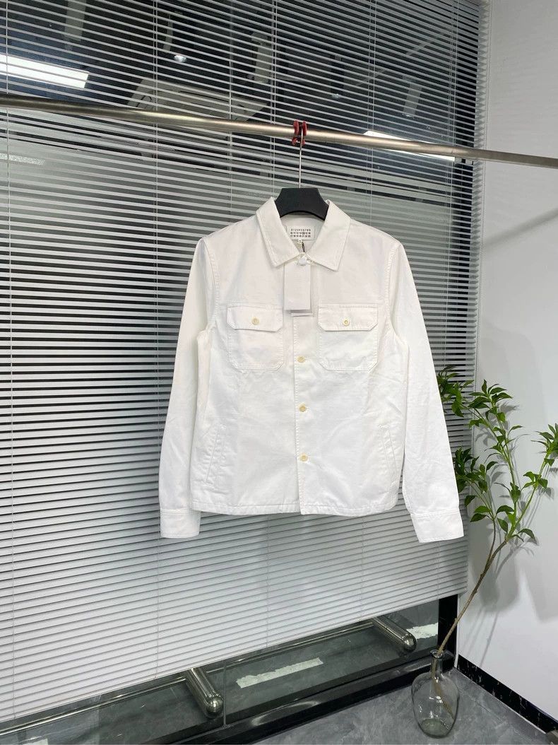 Maison Margiela Maison Margiela White Denim Shirt Jacket Size US L / EU 52-54 / 3 - 1 Thumbnail