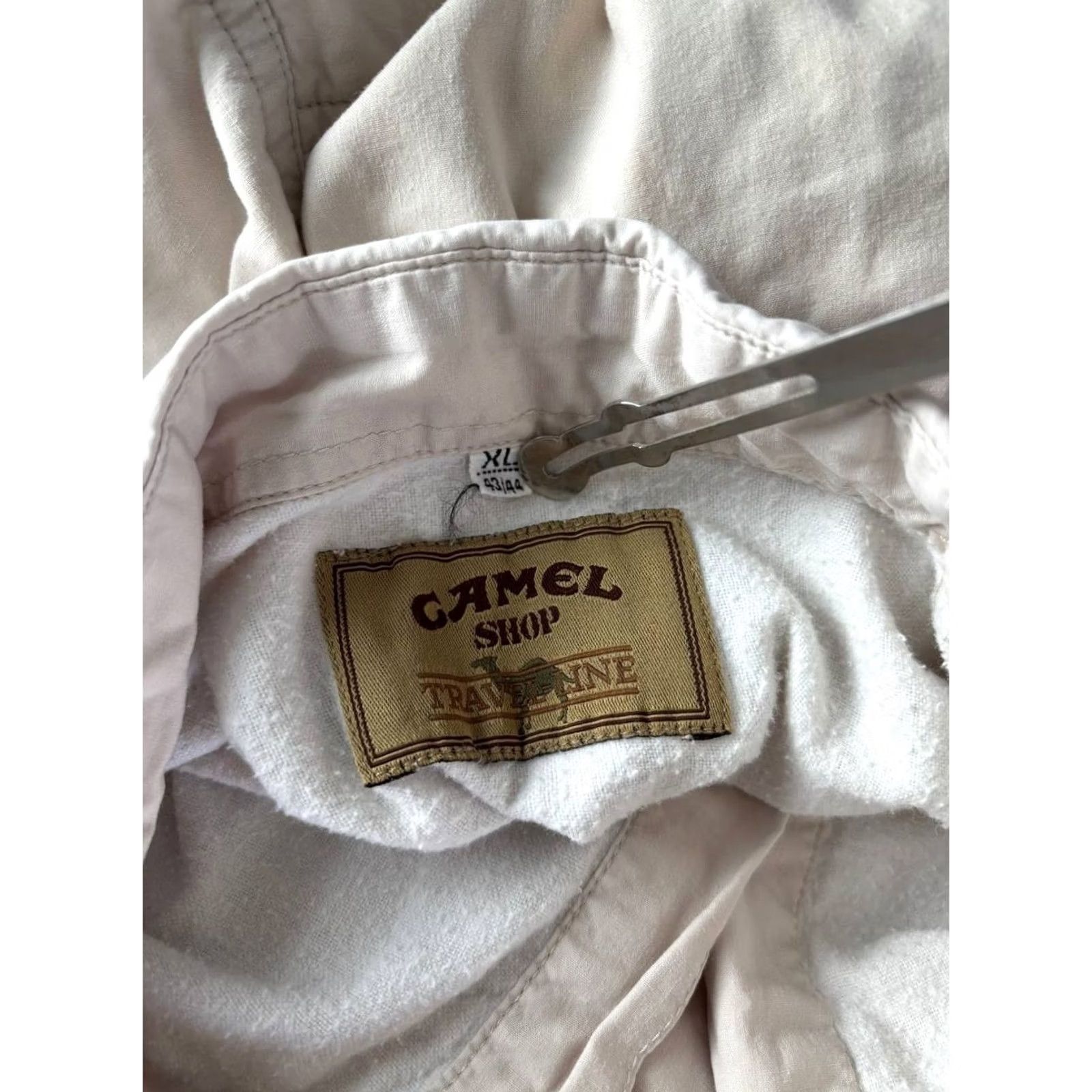 Camel Camel Shirt Men XL Ivory Cotton Long Sleeve Front Pocket Casual Button-Up Travel Line Modern Outdoor Size US XL / EU 56 / 4 - 3 Thumbnail