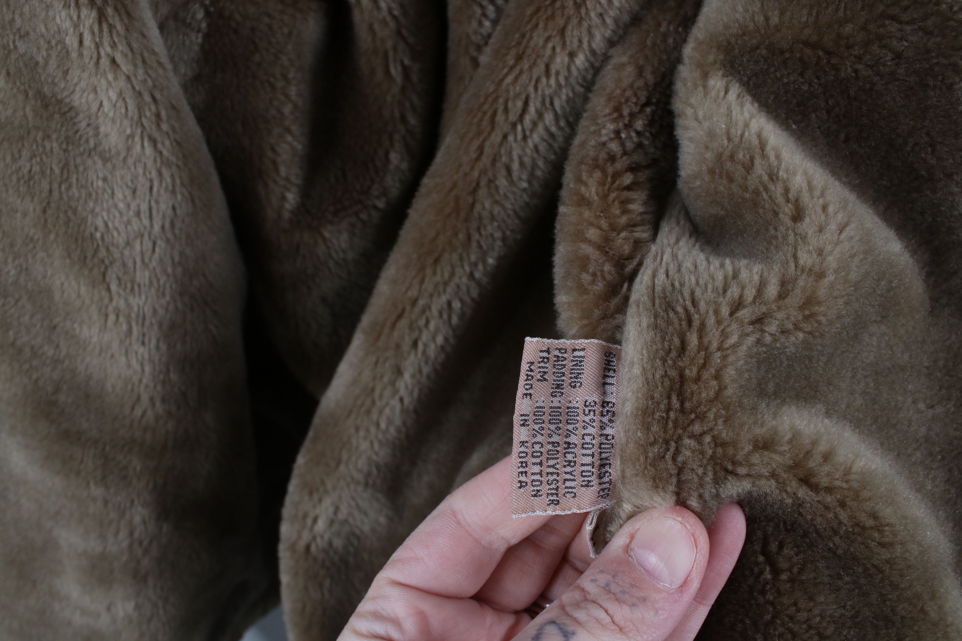 Vintage Vintage 70s Skor Fleece Lined Hooded Bomber Jacket Beige Size US L / EU 52-54 / 3 - 13 Thumbnail