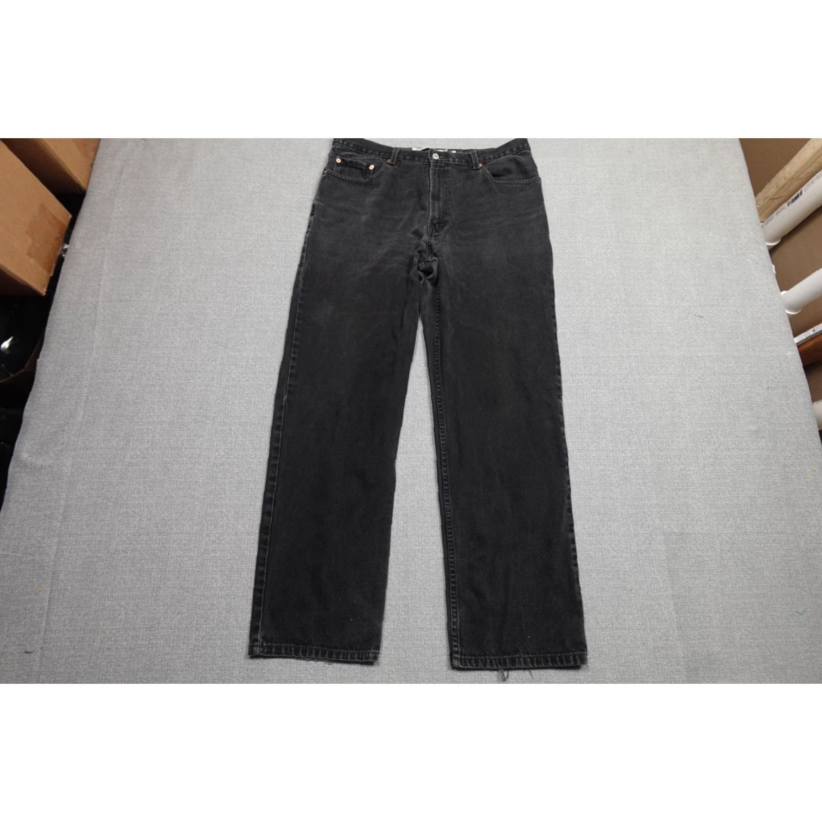 Levi's Levi’s 505 Jeans Mens Regular Fit Black Charcoal Wash Denim Straight Leg 38x34 Cotton Zip Pocket Leather Patch Red Tab Size US 38 / EU 54 - 3 Thumbnail