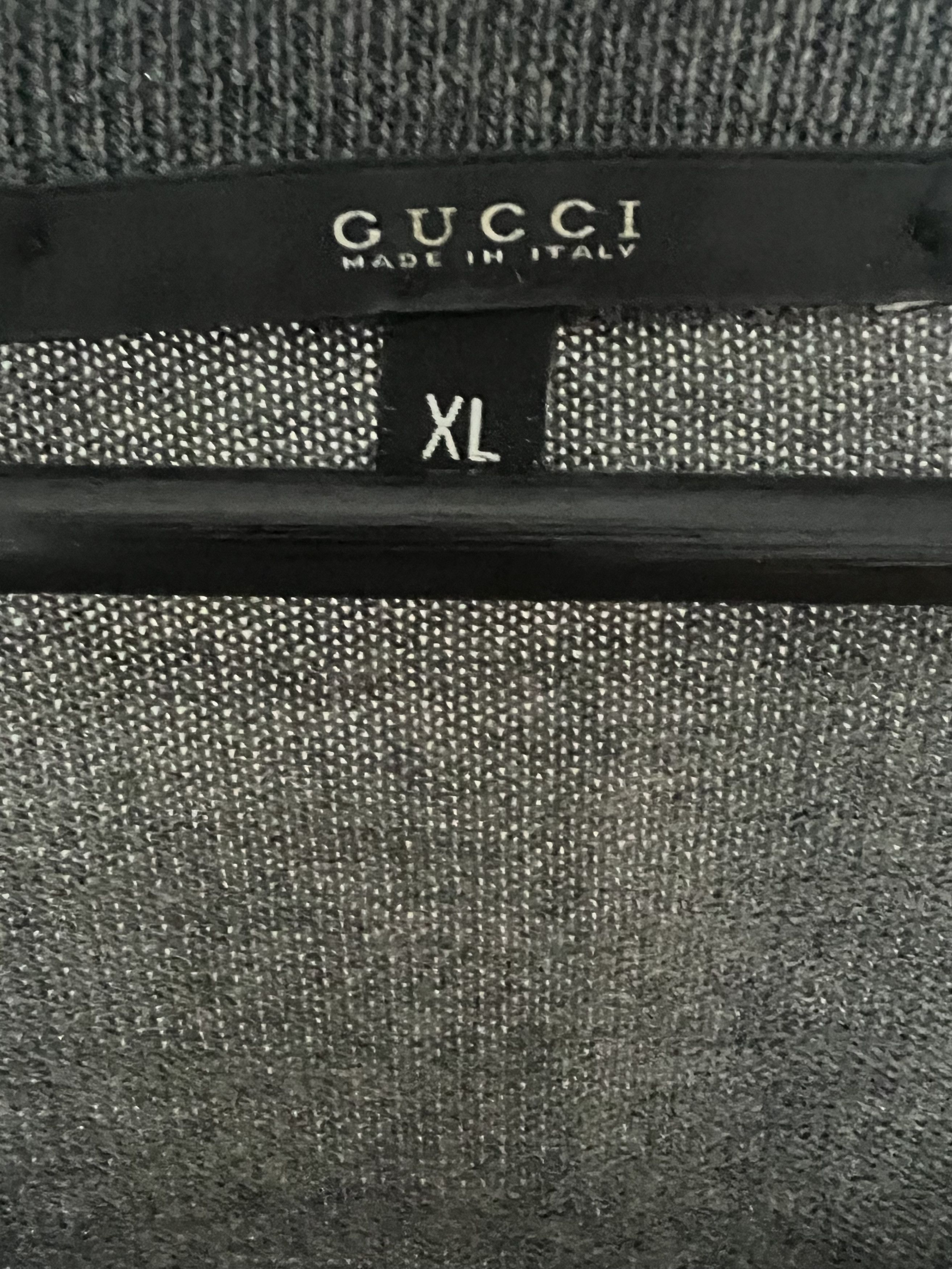 Gucci Gucci Web Shoulder Stripe V-Neck Wool Knit Sweater Grey XL Size US XL / EU 56 / 4 - 4 Thumbnail