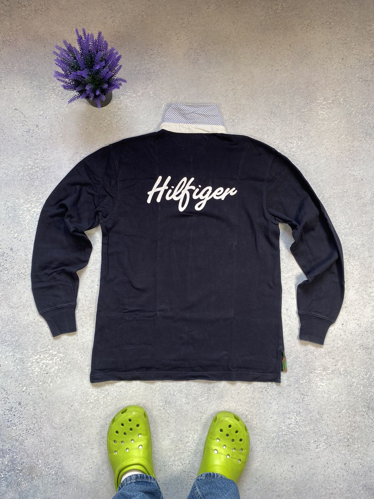 Tommy Hilfiger × Vintage Tommy Hilfiger Men’s Sweatshirt with Big Logo Size US M / EU 48-50 / 2 - 2 Thumbnail
