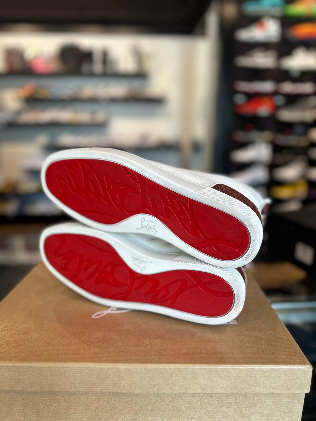 Christian Louboutin Louboutin White/Brown High Top Clean OG Size 43 Size US 10 / EU 43 - 6 Thumbnail