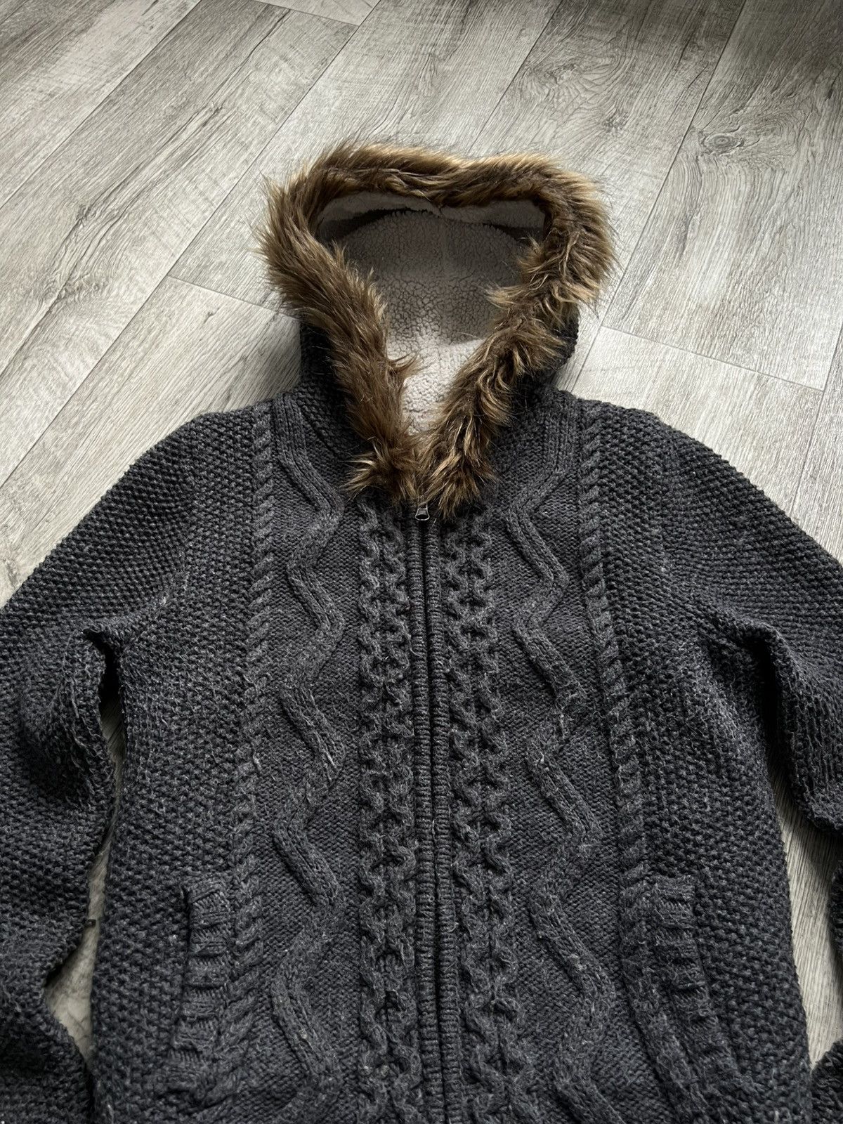 Hysteric Glamour Crazy Vintage Hysteric Glamour Faux Fur Knit Zip Hoodie 00s Size US M / EU 48-50 / 2 - 4 Thumbnail