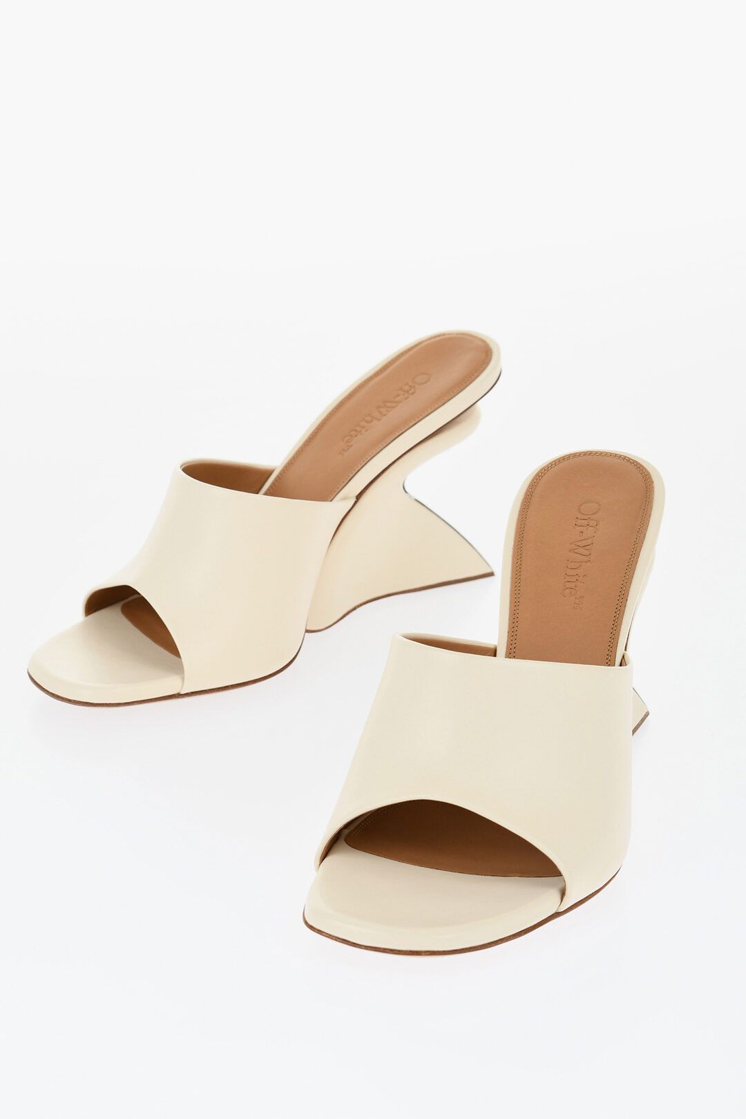 Off-White og1mm1125 Open-Toe Jug Mules in Beige Size US 8 / IT 38 - 2 Thumbnail