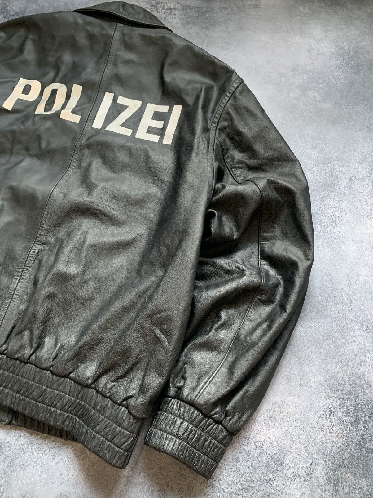 Hysteric Glamour Polizei Vintage OG German Leather Boxy Black Zip Jacket Rare Size US L / EU 52-54 / 3 - 7 Thumbnail