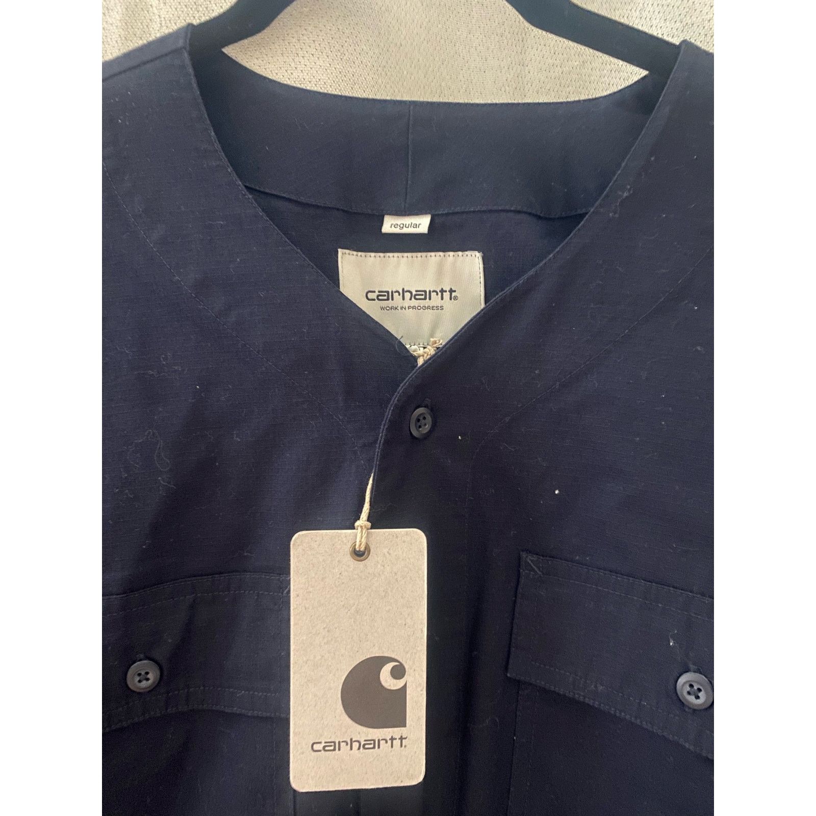Carhartt Wip Carhartt WIP Pierre Shirt Dark Navy Stone Washed m xlarge Size US XL / EU 56 / 4 - 3 Thumbnail