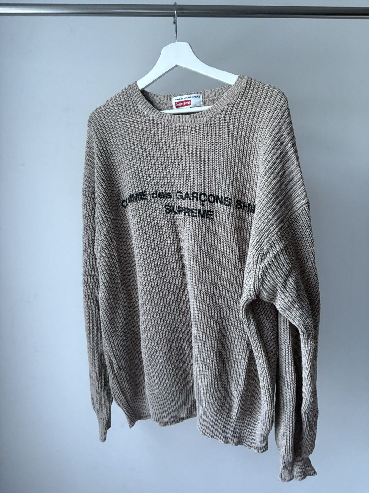 supreme COMME des GARCONS ニット　ロンT Comme Des Garcons Supreme Tan Sweater - Sz L | eBay