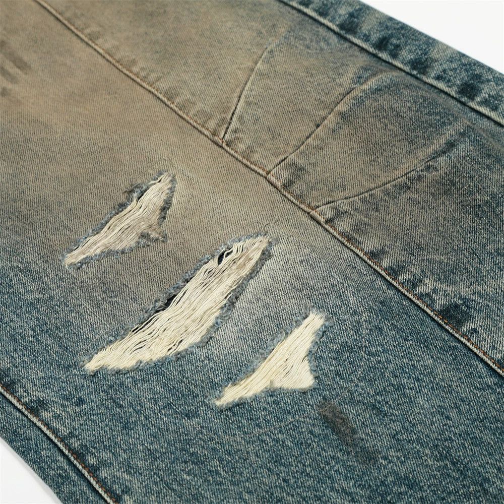 Vintage Distressed men's punk high street dirty vintage ripped jeans Size US 32 / EU 48 - 6 Thumbnail