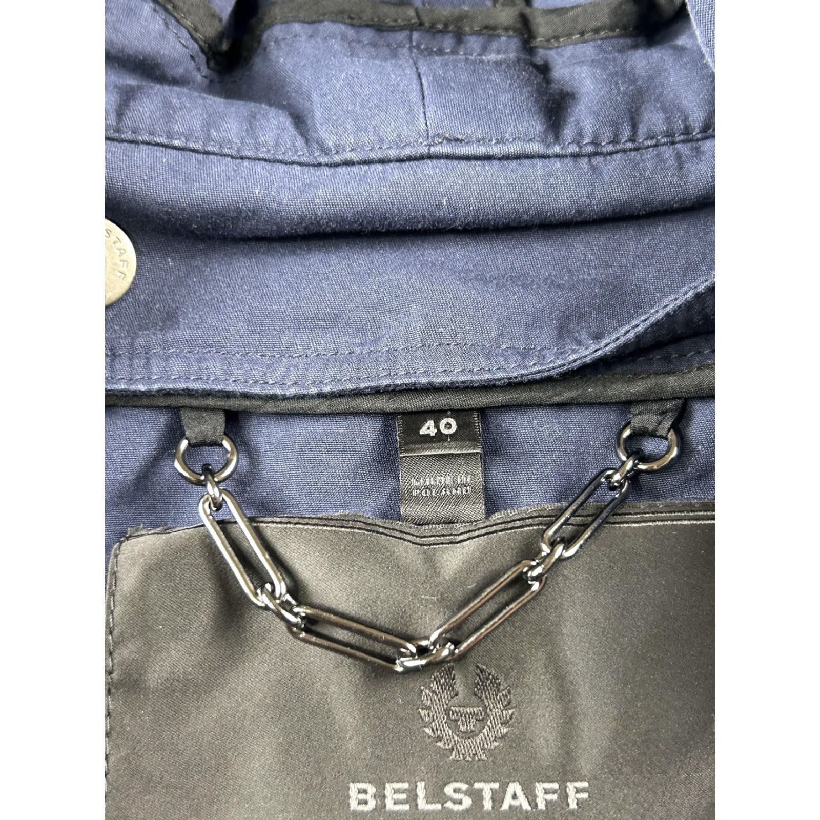 Belstaff Belstaff Coat Mens Small 40 Blue Hooded Canvas Parka Snap Navy Outdoor Regular Size US XXS / EU 40 - 4 Thumbnail