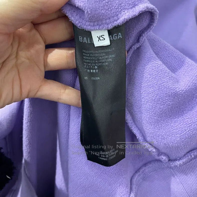 Balenciaga Balenciaga Purple chest embroidered hoodie Size US XS / EU 42 / 0 - 3 Thumbnail