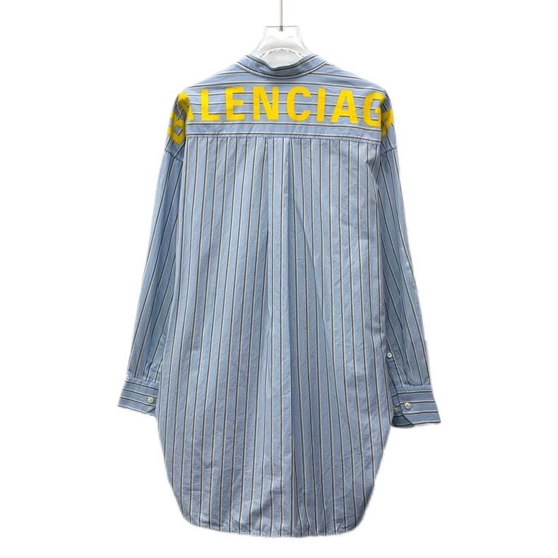Balenciaga Balenciaga size 34 Long shirt with blue stripes and logo s Size XS / US 0-2 / IT 36-38 - 2 Thumbnail