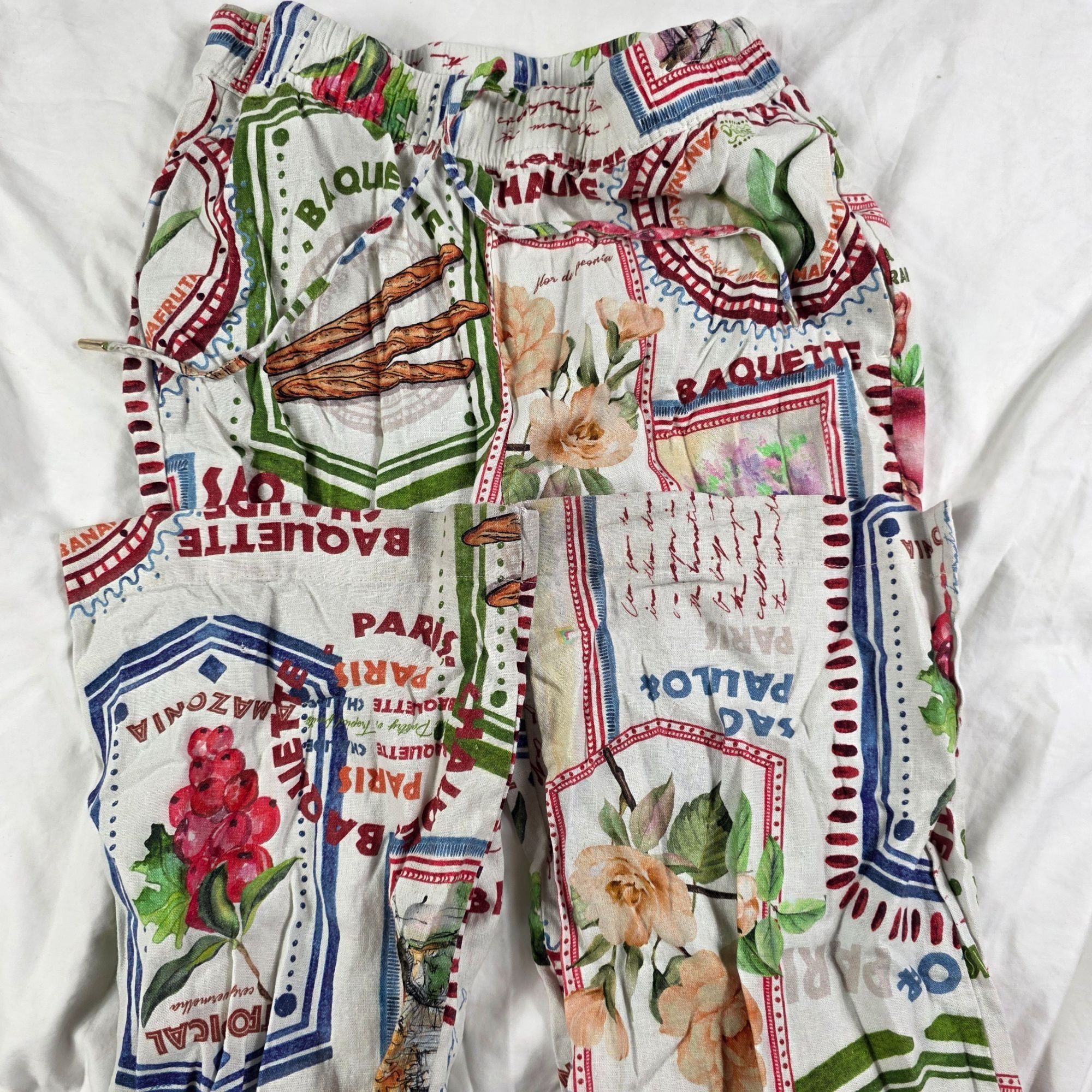 Rachel Zoe Rachel Zoe Womens Size Small White Patterned Pants Colorful Size 32" / US 10 / IT 46 - 3 Thumbnail