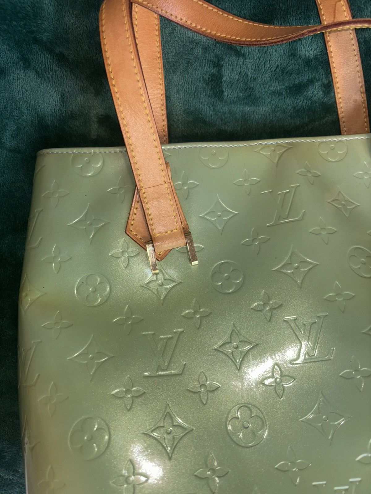 Louis Vuitton Louis Vuitton Green Monogram Vernis Houston Hand Bag Size ONE SIZE - 4 Thumbnail