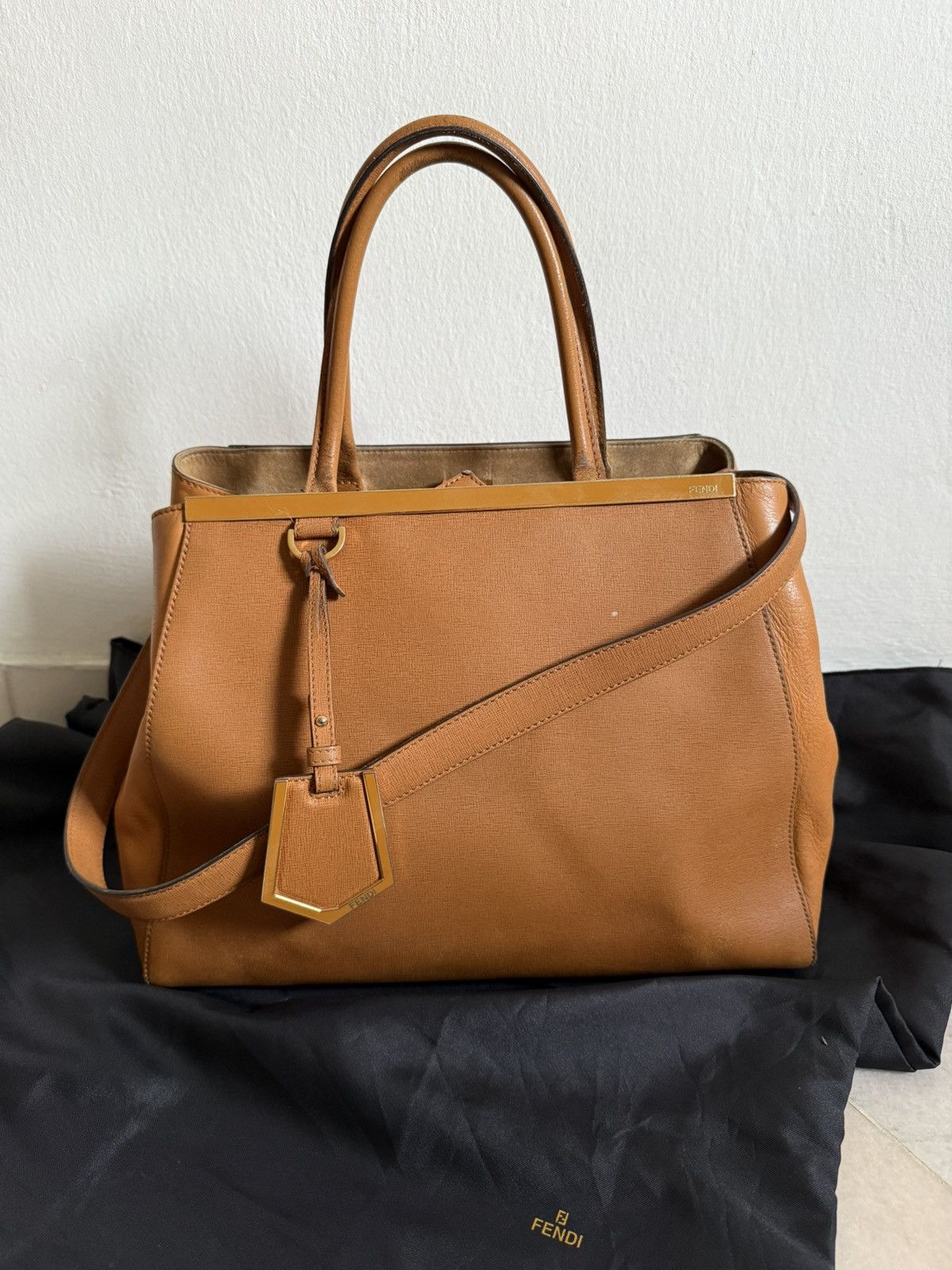 Fendi Fendi tan leather medium 2Jours elite tote bag Size ONE SIZE - 9 Thumbnail