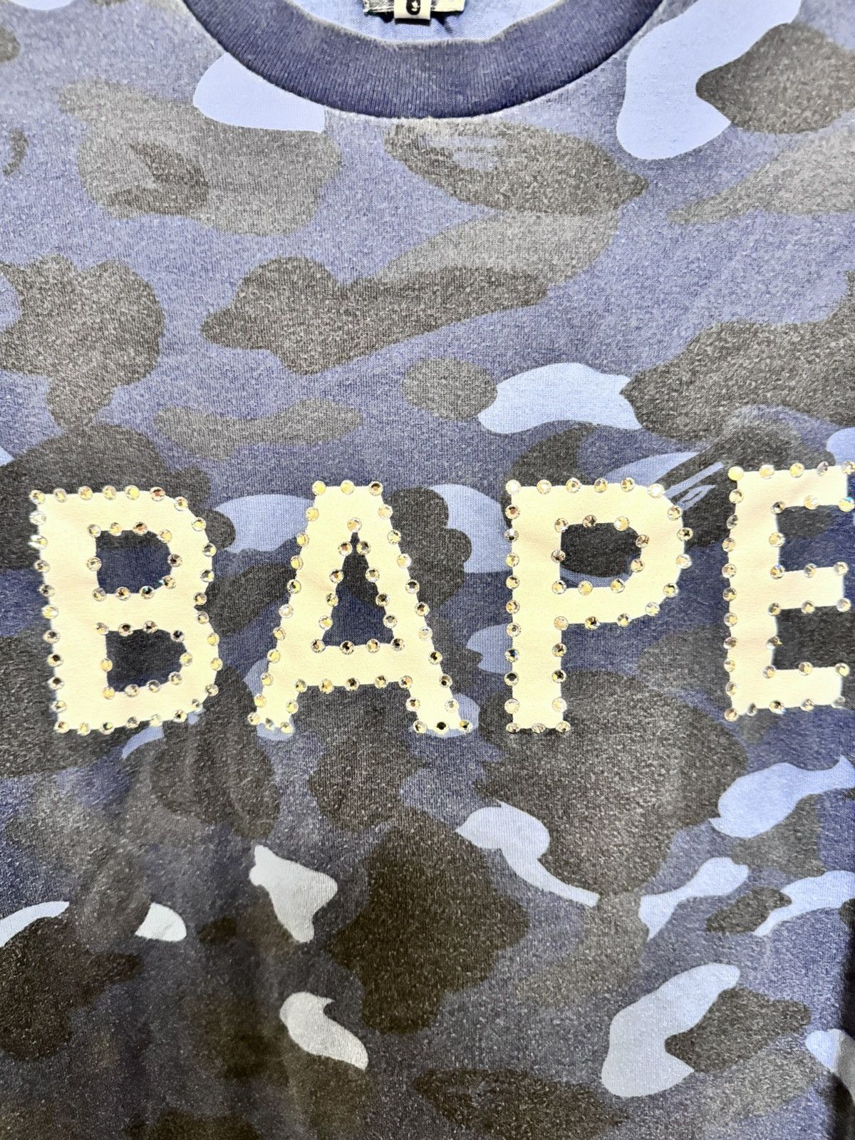 Bape A Bathing Ape Swarovski Blue Camo L/S Shirt Size US L / EU 52-54 / 3 - 3 Thumbnail