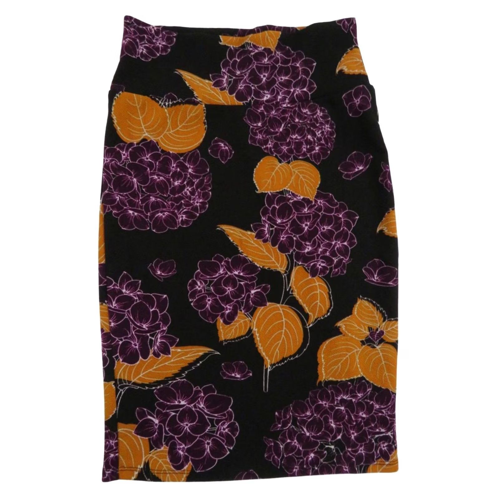 Vintage Lularoe Cassie Skirt XS Black Floral Pencil Knee Length VINTAGE? Size 26" / US 2 / IT 38 - 2 Thumbnail