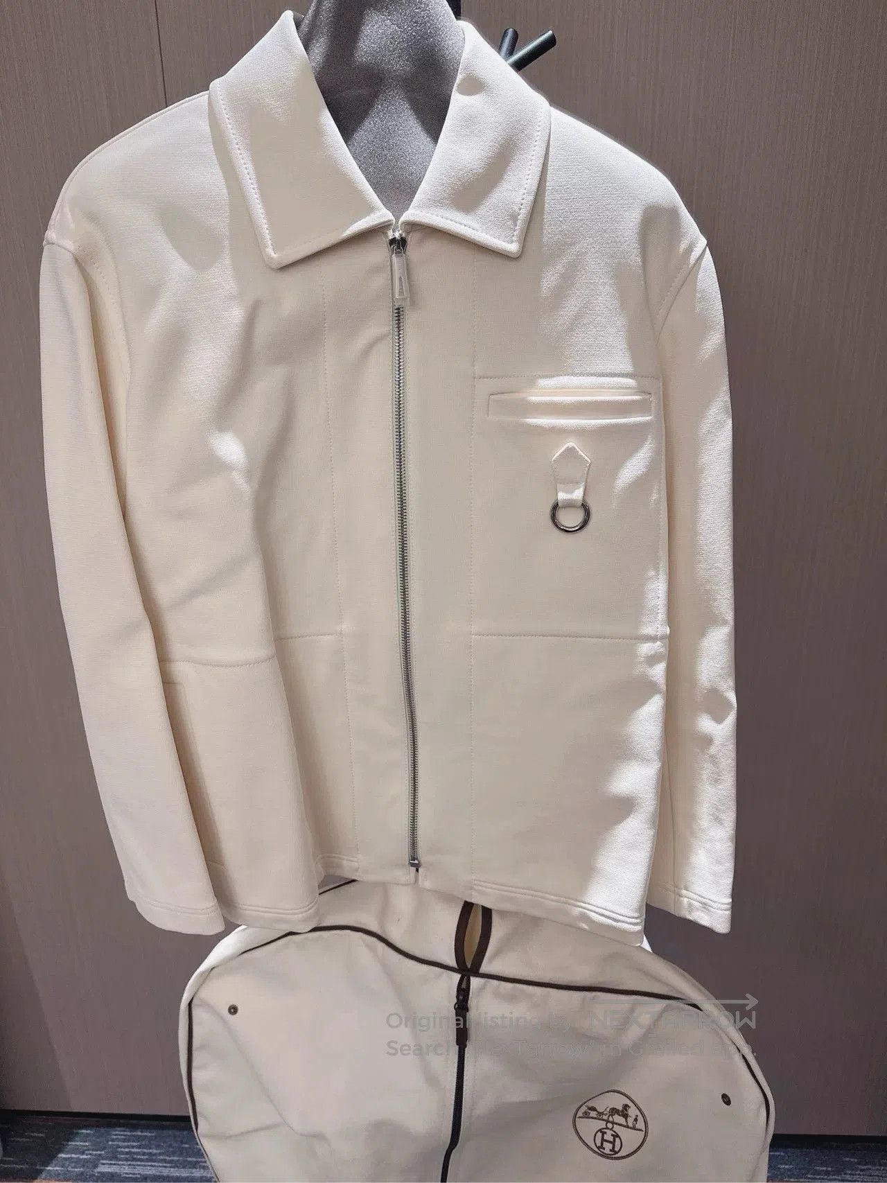 Hermes Hermes White Zip-Front Jacket. Size US S / EU 44-46 / 1 - 1 Thumbnail