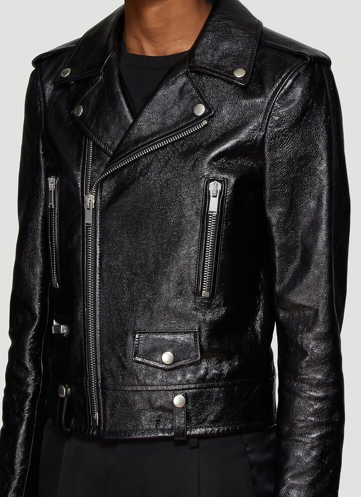 Saint Laurent Paris o1bcso1str1224 Motorcycle Jacket in Black Size S / US 4 / IT 40 - 5 Thumbnail