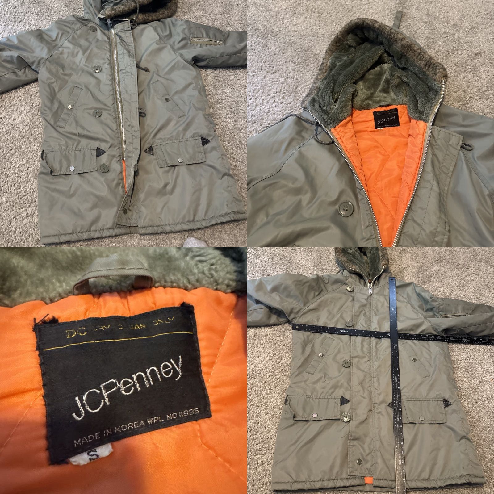JCPenney VINTAGE JCPenney Parka Jacket Army Green Insulated Full Zip Nylon Adult S Mens Size US S / EU 44-46 / 1 - 8 Thumbnail