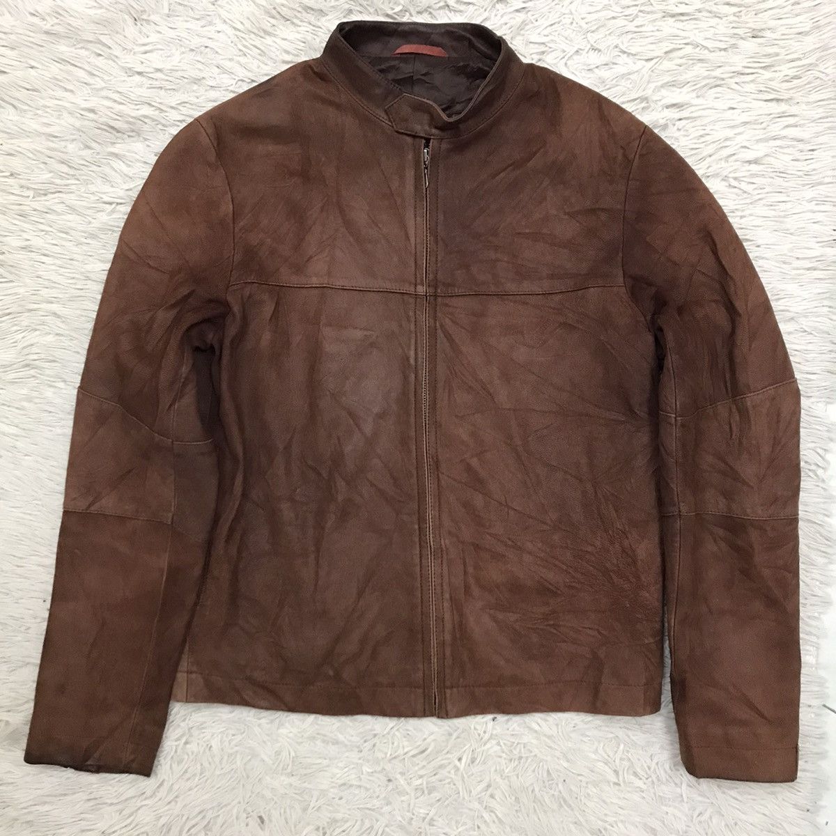 Yohji Yamamoto VINTAGE YOHJI YAMAMOTO D’URBAN A.A.R. BROWN LEATHER JACKET Size US S / EU 44-46 / 1 - 13 Thumbnail