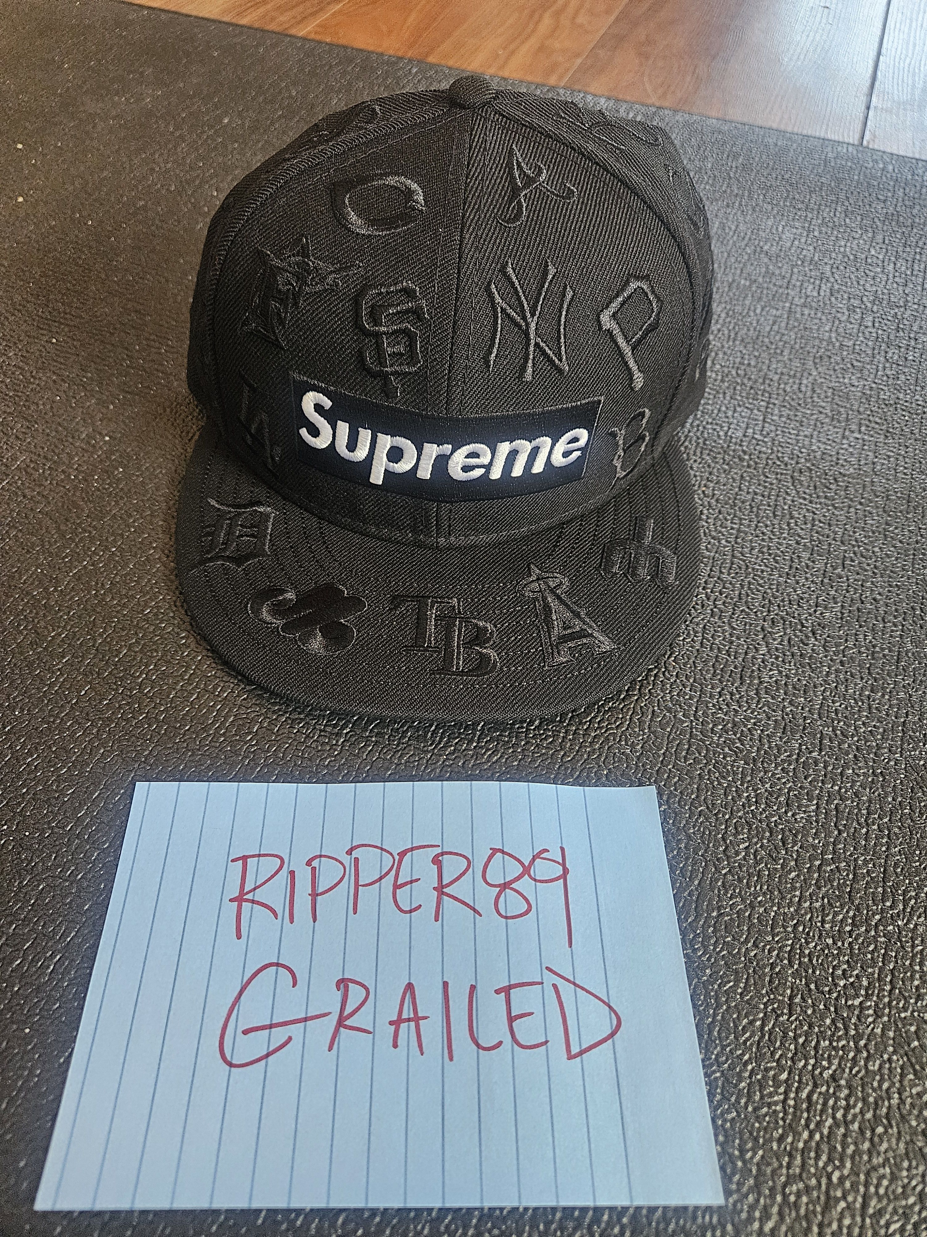 Supreme Supreme MLB Logos Hat - Black - Size 7 1/2 - NEW Size ONE SIZE - 1 Thumbnail