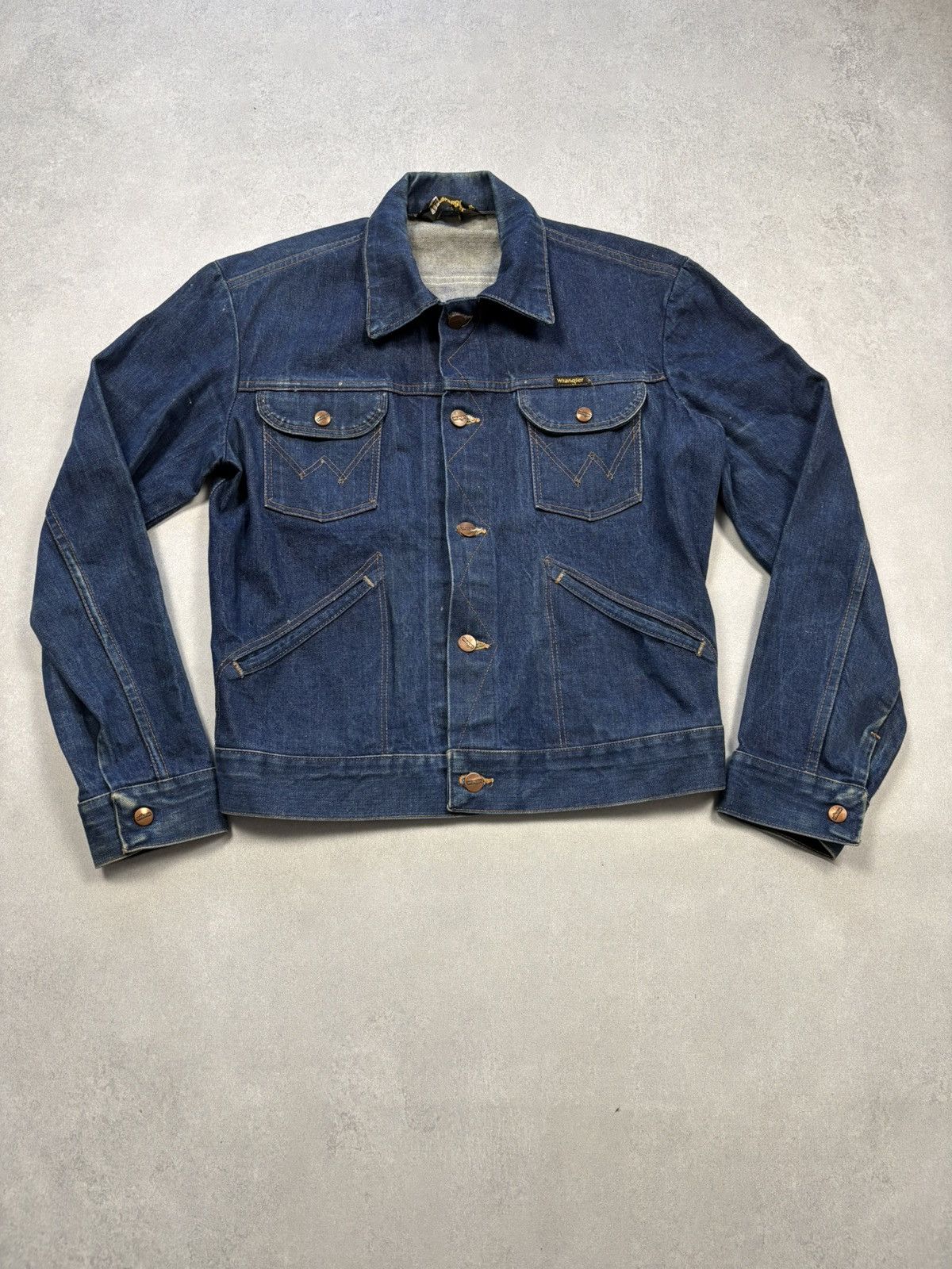 Wrangler Vintage Wrangler Denim Trucker Jacket Black Tag 80s Rare Size US S / EU 44-46 / 1 - 1 Thumbnail